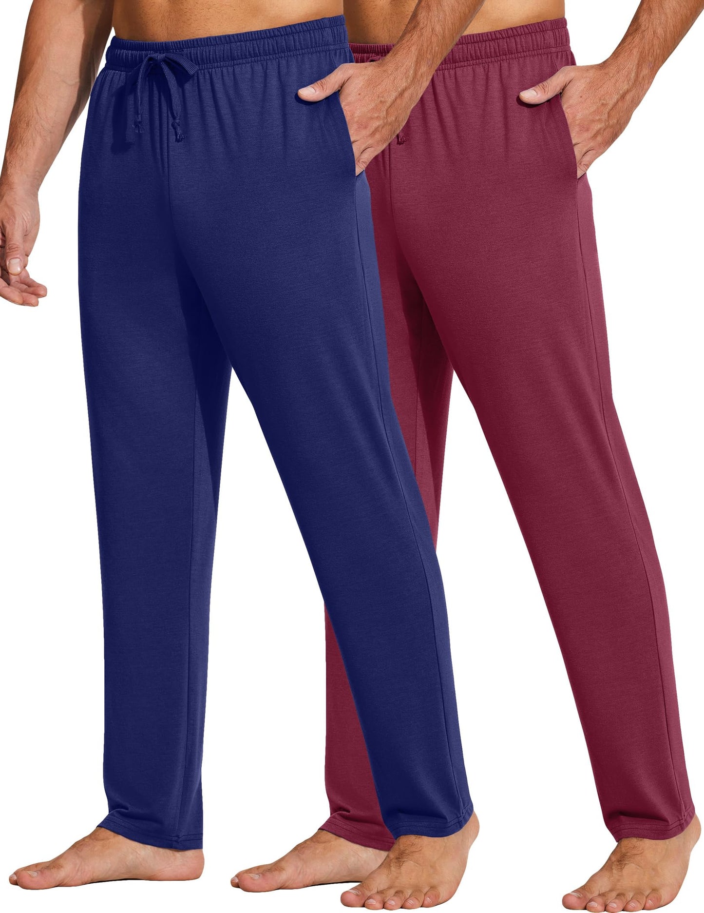 COOFANDY Men's Yoga Sweatpants Lightweight Open Bottom Lounge Pants Casual Drawstring Jogger Pants with Pockets