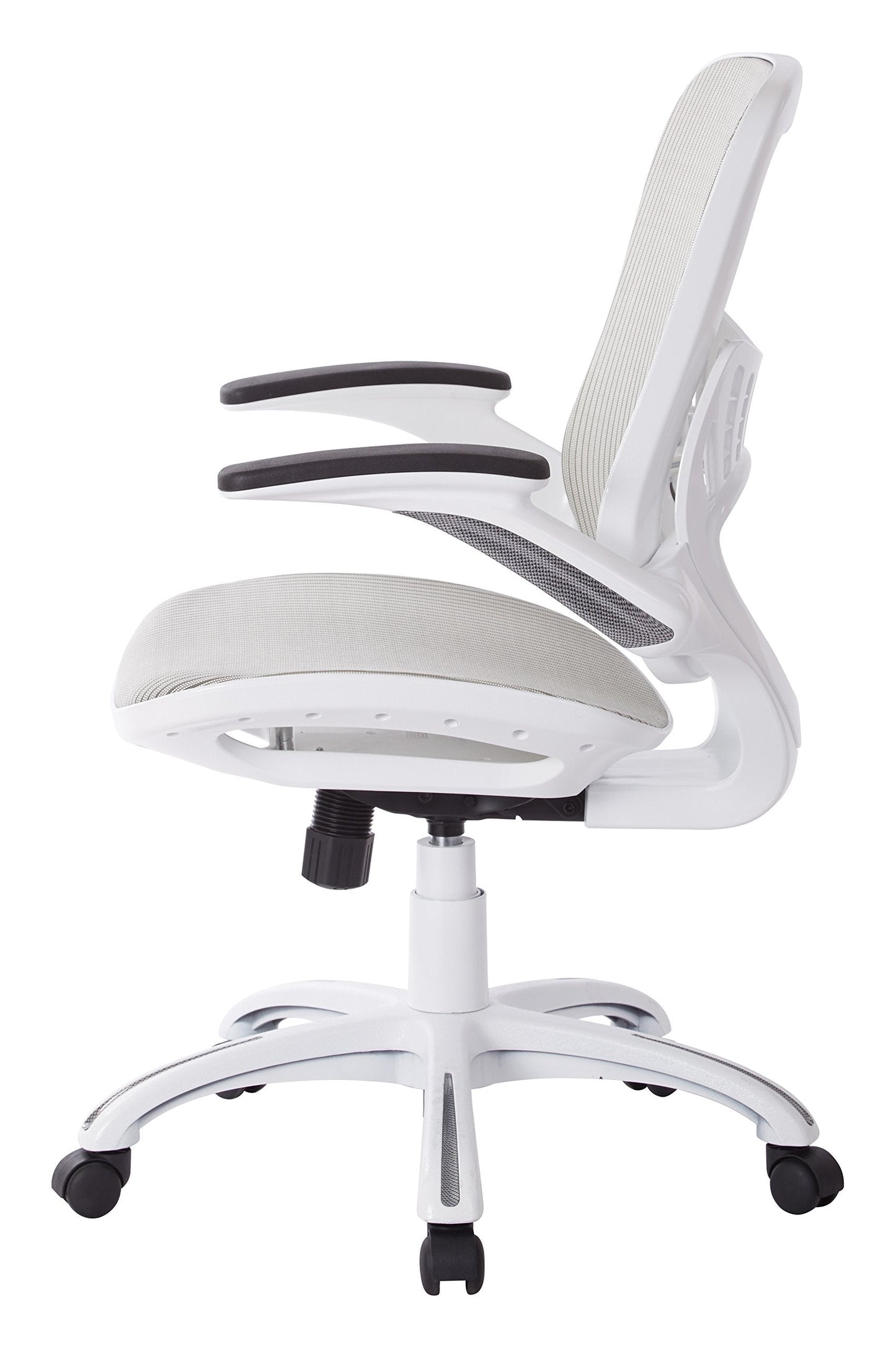 Office Star Ventilated Manager's Office Desk Chair with Breathable Mesh Seat and Back, White Base, White