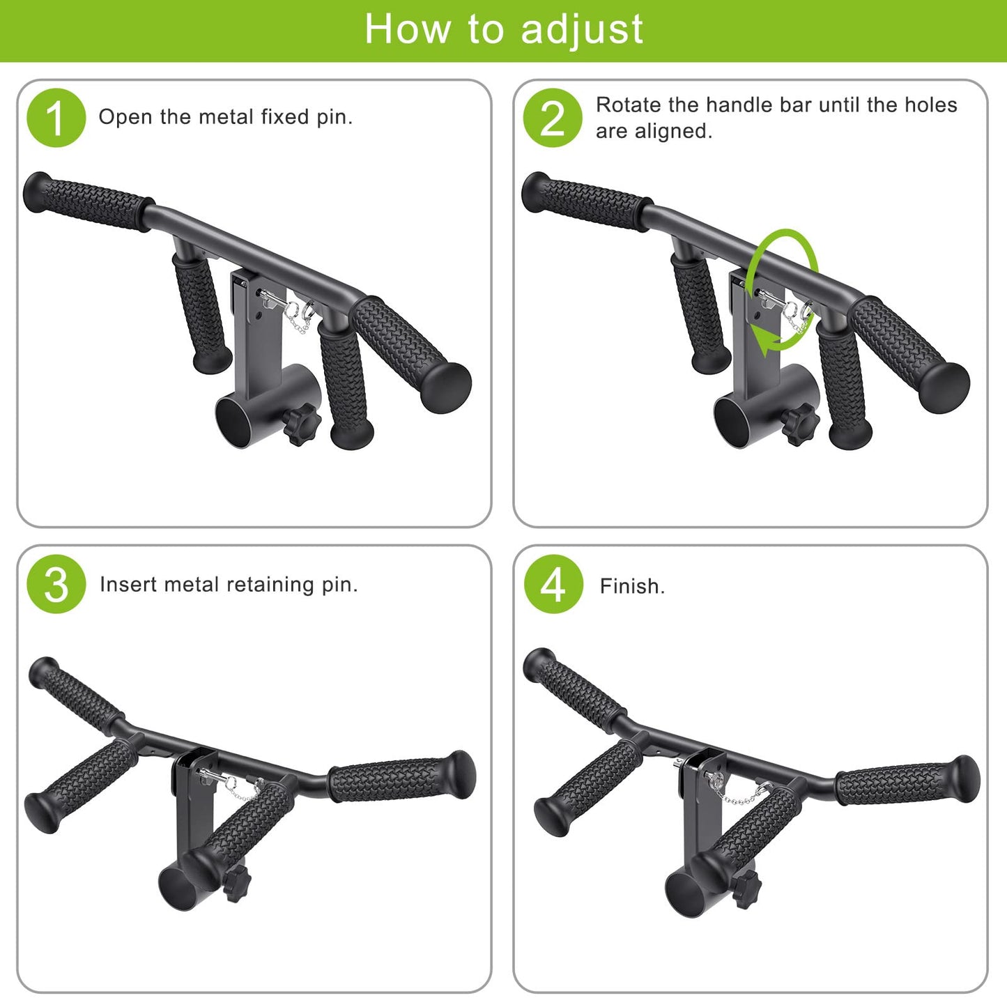 SELEWARE T & V Bar Row Landmine Handle Attachment for 2" Barbell Bar, Solid Multi-Grip Landmine Handle T Row Attachment with Non-Slip Rubber Handle, Fits 2" Olympic Bars Strength Training Bars
