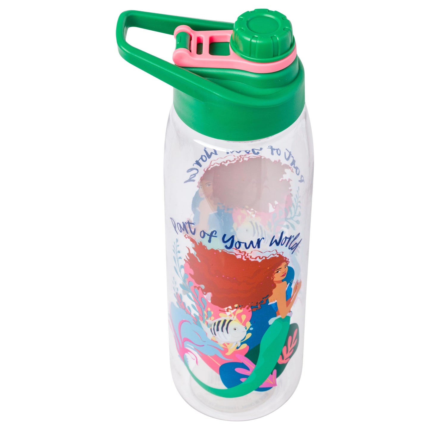 Silver Buffalo The Little Mermaid Ocean Of Dreams Water Bottle With Screw Lid, 28 Ounces, Multicolor
