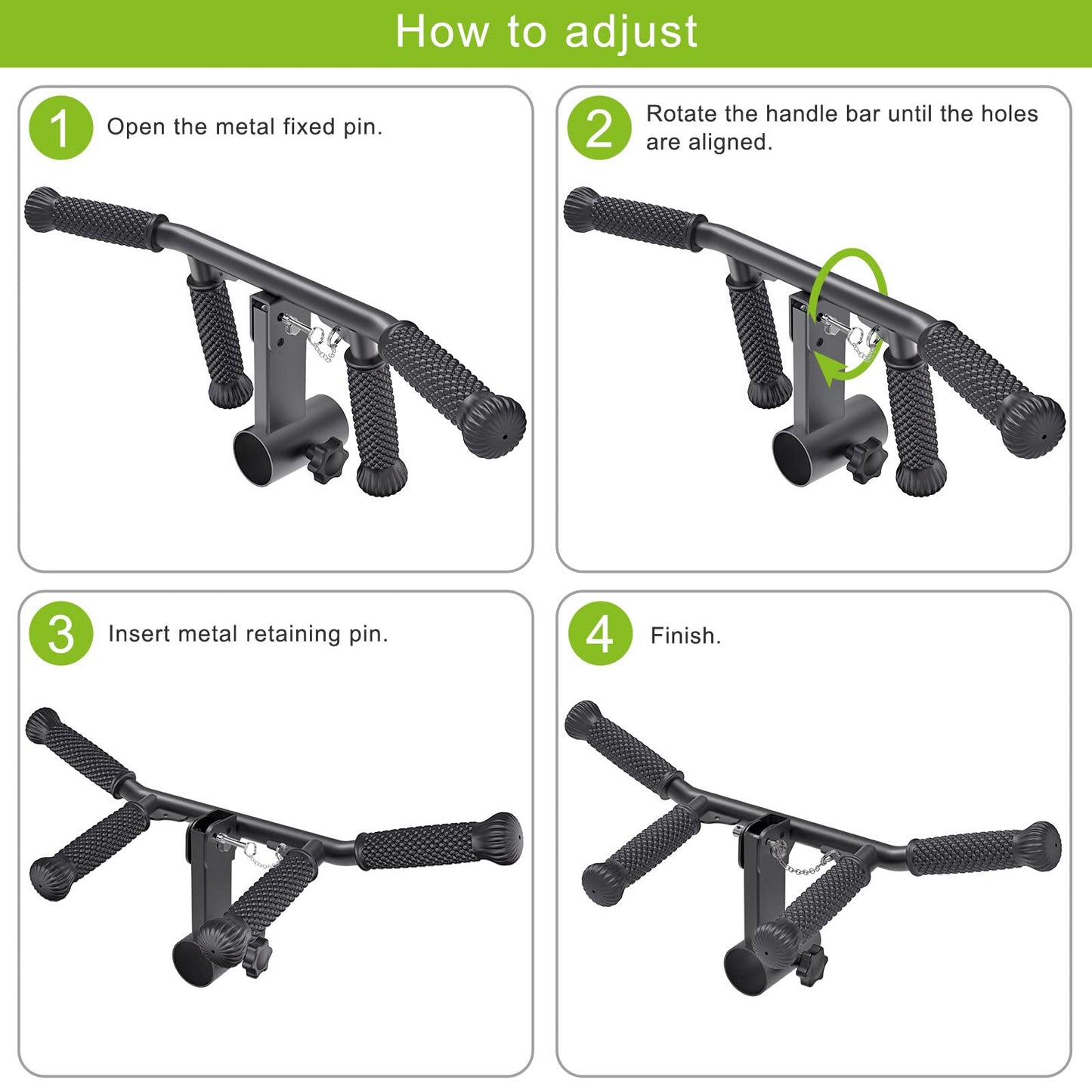 SELEWARE T Bar Row Attachment for 2" Olympic Barbell Bar, Solid Adjustable Multi-Grip Landmine Handle Attachment with Non-Slip Rubber Handle, Fits 2" Olympic Bars Strength Training Bars