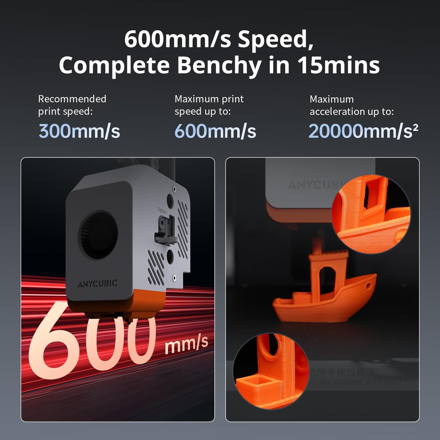 Anycubic Kobra S1 Combo 3D Printer, Multi-Color 3D Printer High Speed Max 600mm/s High Precision, Core XY Stable Structure Ultra-Quiet Printing Anycubic App One-Click Printing 250 * 250 * 250mm