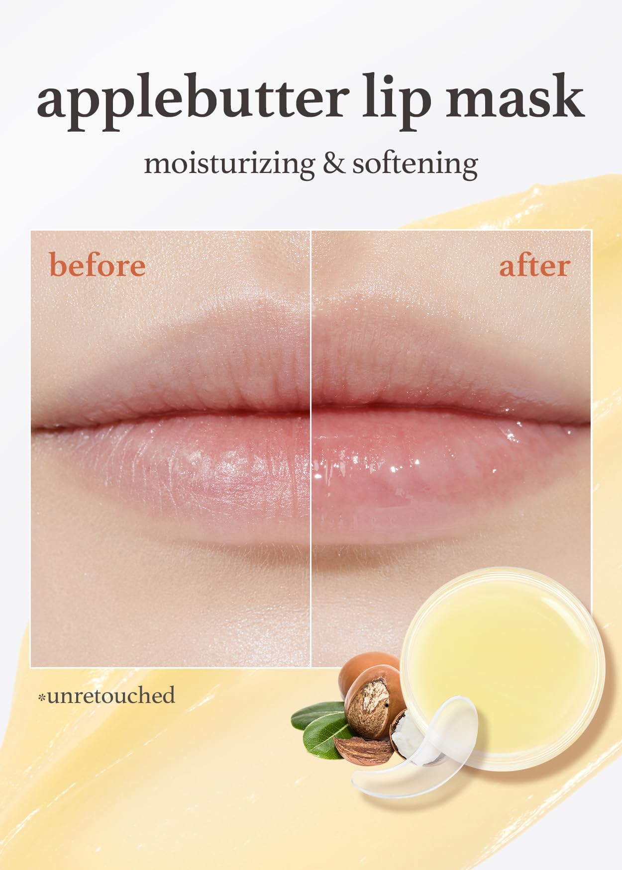 NOONI Korean Lip Butter Melting Balm (Applebutter) + Korean Vegan Lip Oil - Applecoco 0.12 Fl Oz Bundle