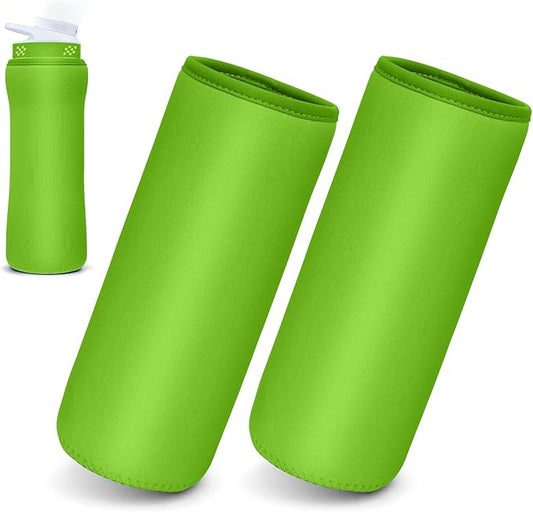 Water Bottle Sleeve Compatible with Cir-kul Water Bottle - 2 Pcs Sleeve Compatible with Cir-kul Plastic 22oz & Stainless Steel Bottle - Insulated Cover for Retaining Temperature,(Bright green-2p-22oz)