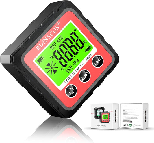 Digital Angle Finder Magnetic Table Saw Angle Finder Tool - Digital Inclinometer -4 of 90 Degree Finder Angle Cube Digital Protractor Bevel Gauge for Woodworking Micro Jig (PT180R)