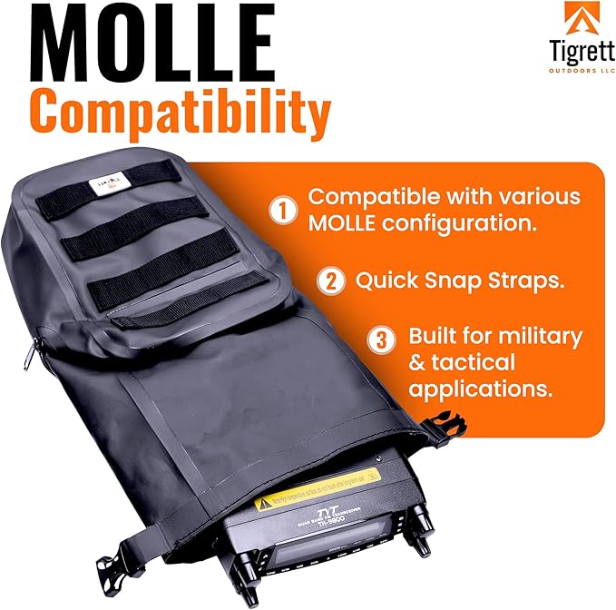 Dry Shield MOLLE Faraday Bag (9.5" x 6" x 2.5"), Signal Blocking, Waterproof & Submersible Tactical Bag with RF Shielding for Electronic Security