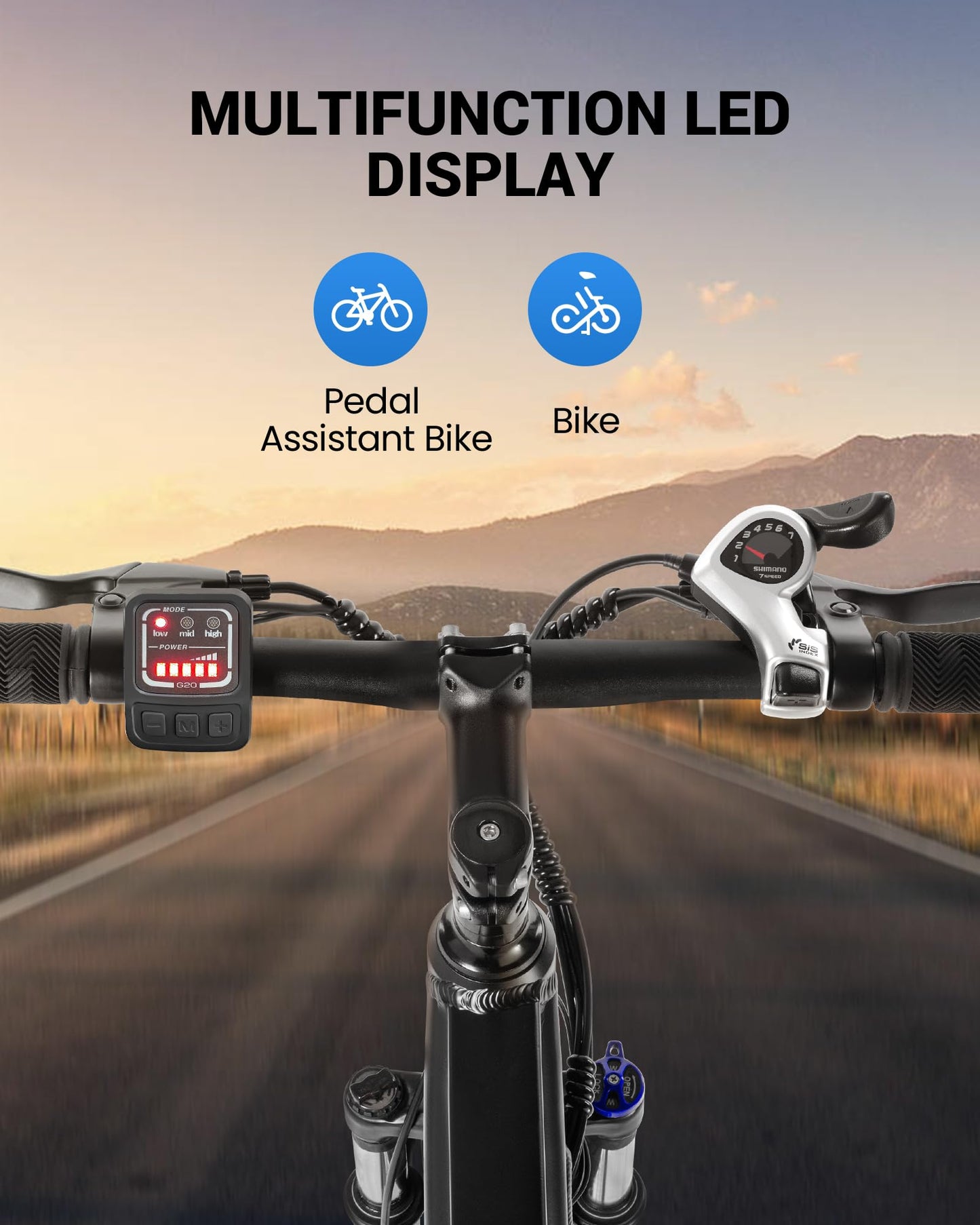 MULTIJOY EB262 Electric Bike for Adults,High-Power 350W (Peak 450W) Motor, 36V Built-in Invisible Removable Battery,Front Fork Suspension, 26" Electric Mountain Bike with UL Certified 7-Speed
