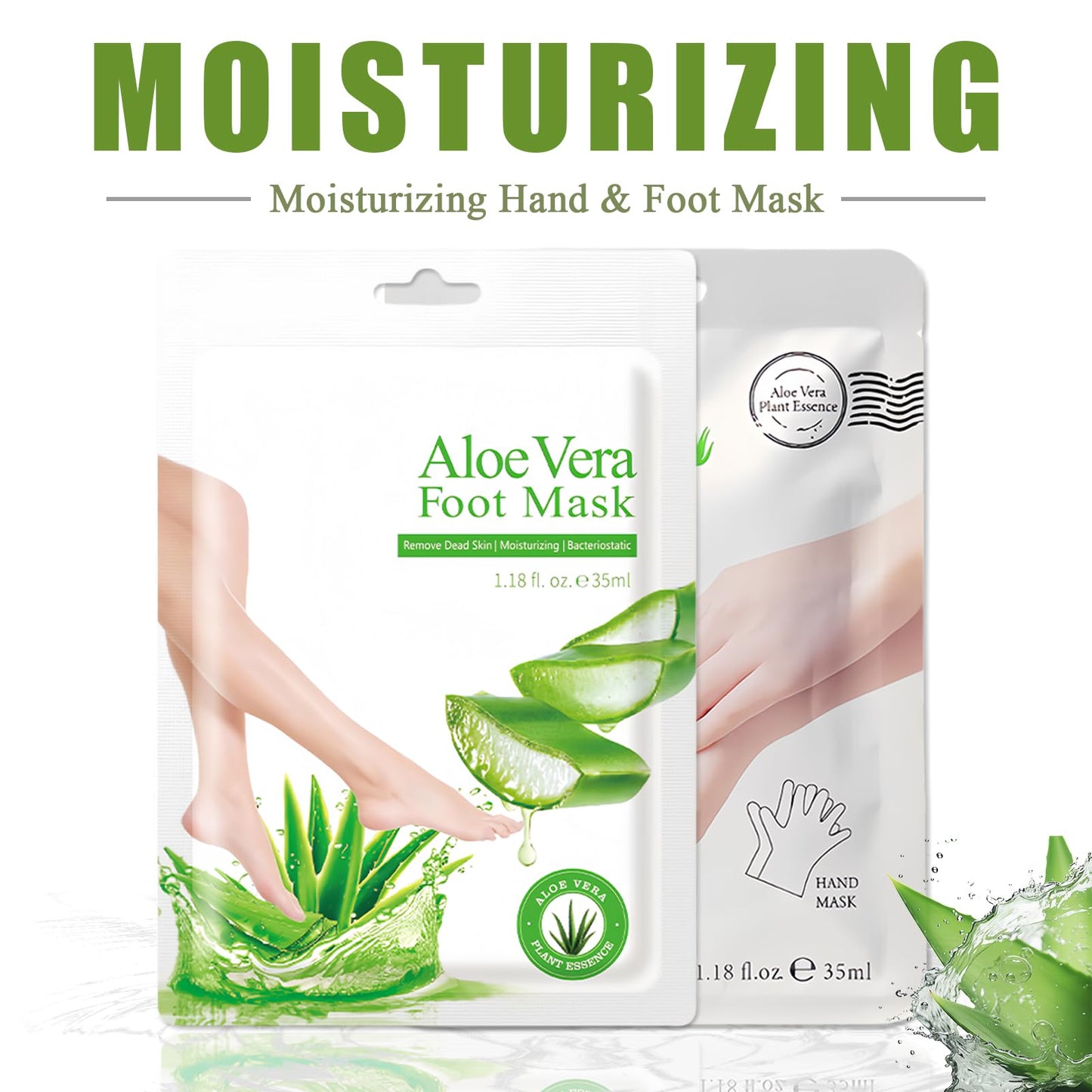ASMAYSA Hydrating Hand and Foot Mask, 5 Pcs Foot Mask Peel & 5 Pcs Moisturizer Gloves with Aloe Vera Extracts, Moisturizing and Softening Hand & Foot Mask for Women Men Spa at Home