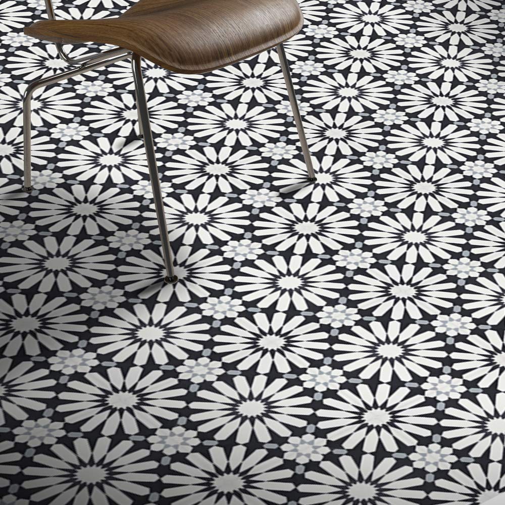 Alhambra 8''x8'' Handmade Cement Tile,Pack of 12