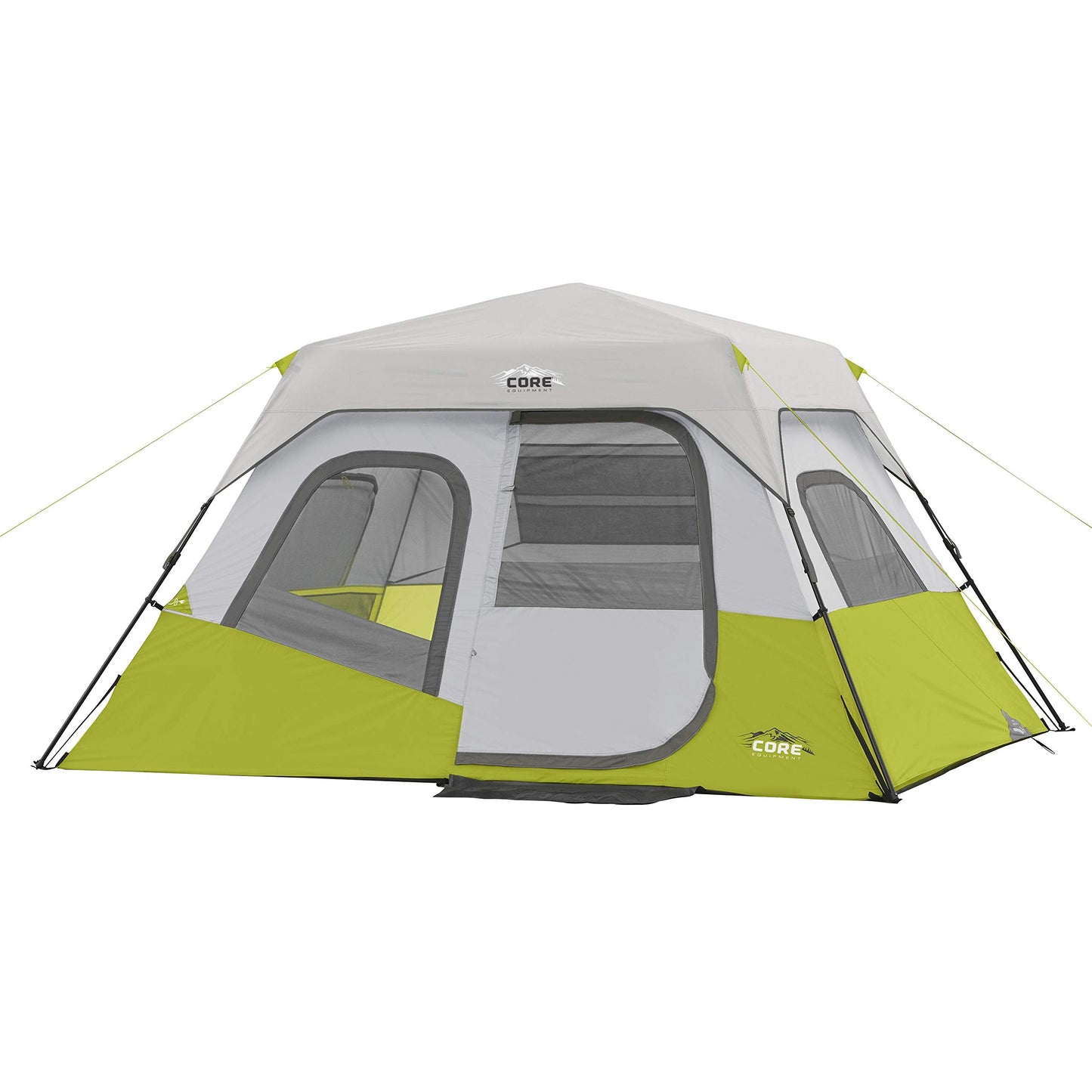 CORE 6 Person Instant Cabin Tent | Portable Large Pop Up Tent with Easy 60 Second Camp Setup for Family Camping | Included Hanging Organizer for Outdoor Camping Accessories
