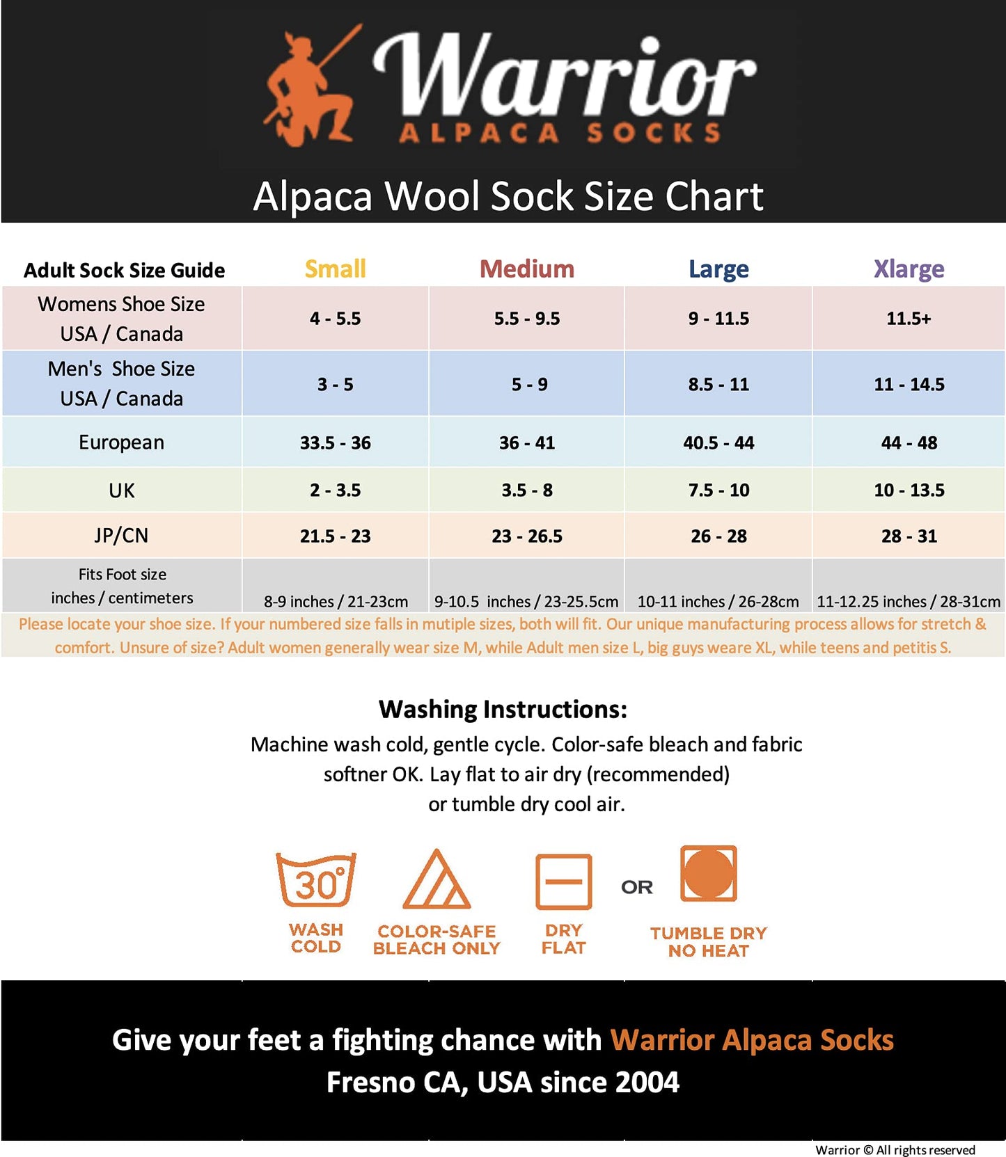 WARRIOR ALPACA SOCKS - Unisex Base Camp Alpaca Wool Hiking Socks for Men & Women (Medium, Blue/Orange)