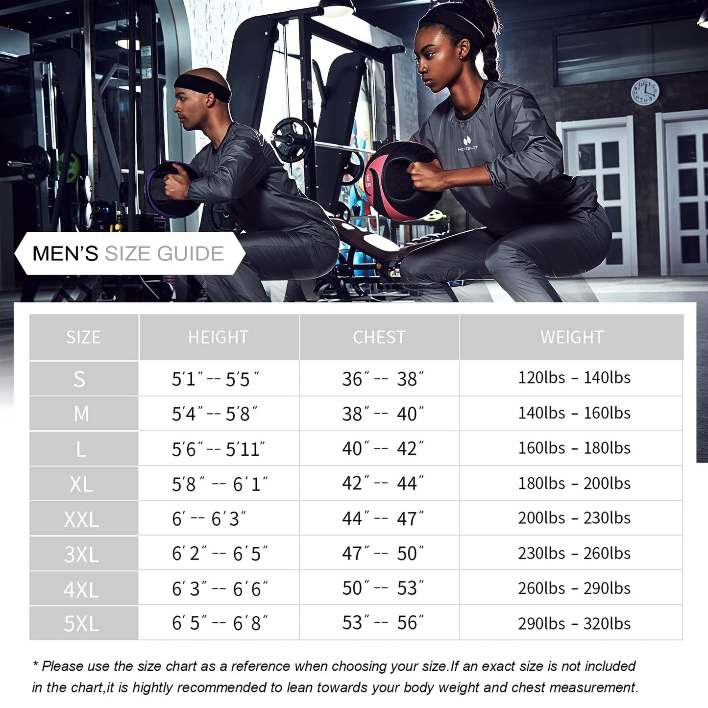 HOTSUIT Sauna Suit Men Anti Rip Sweat Suits Gym Boxing Workout Jackets, Black, S