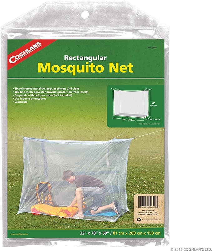 Coghlan's 9640 32x78 Mosquito Bed Net, Multicolor, single wide / 180-mesh