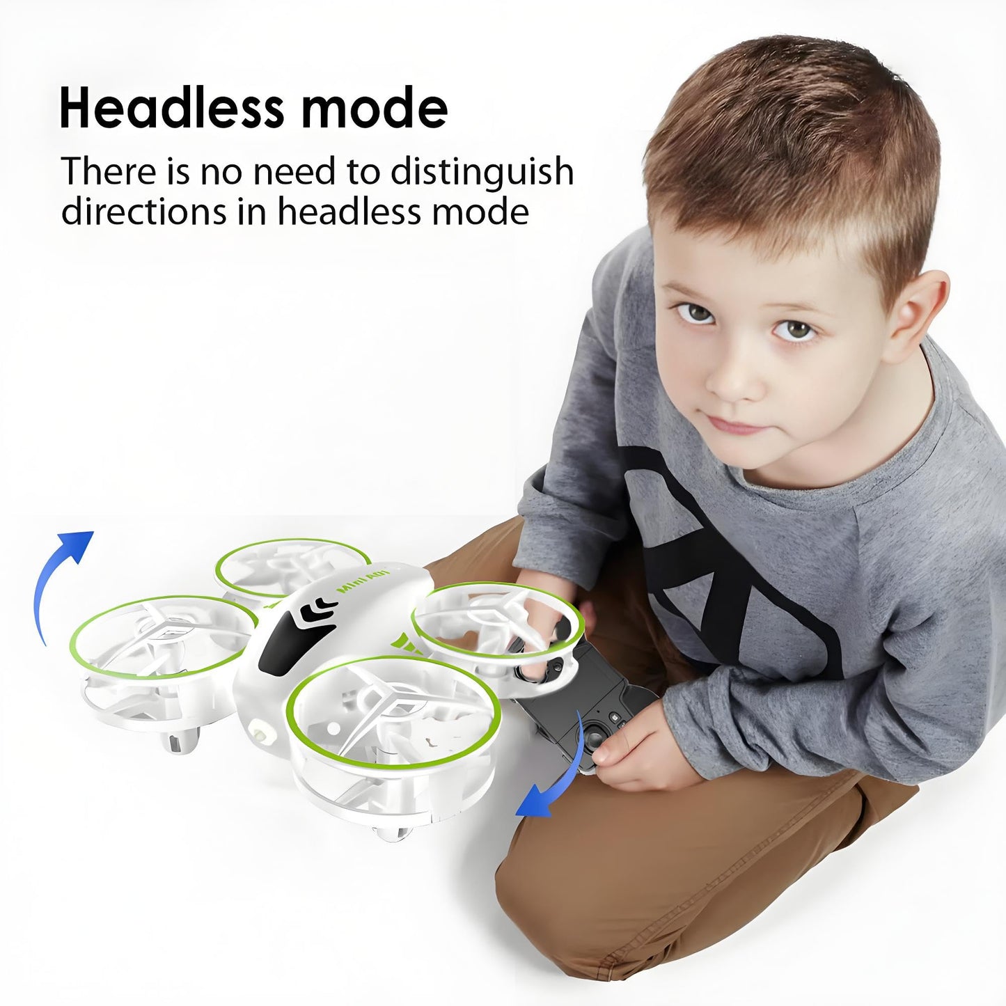 AOKZXC Drones for Kids, Mini Beginner RC Drone Kid with One Key Take Off-Landing, Altitude Hold, Headless Mode, 360° Flip, Child Drone with Blue Green Light, for Kids, Toys for Boys