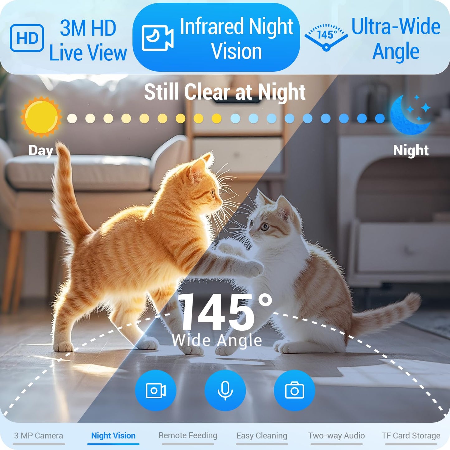 Frienhund Automatic Cat Feeder with 2K HD Camera: Automatic Dog Feeder with Night Vision, Cat Food Dispenser with 5G WiFi for Multiple Pet, Detachable for Easy Clean - 29 Cup (7L Large Capacity)
