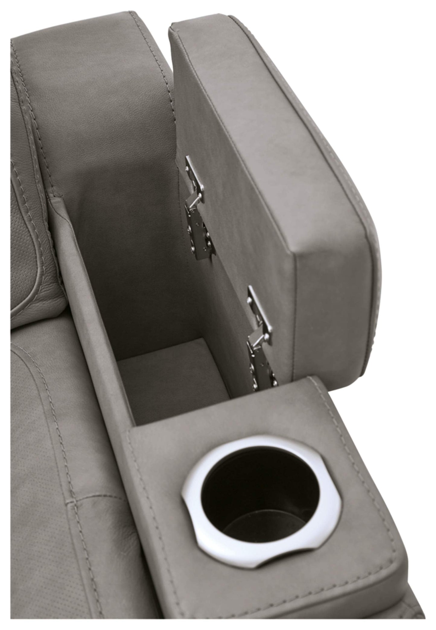 Signature Design by Ashley The Man-Den Leather Power Recliner with Adjustable Headrest & Wireless Charging, Gray