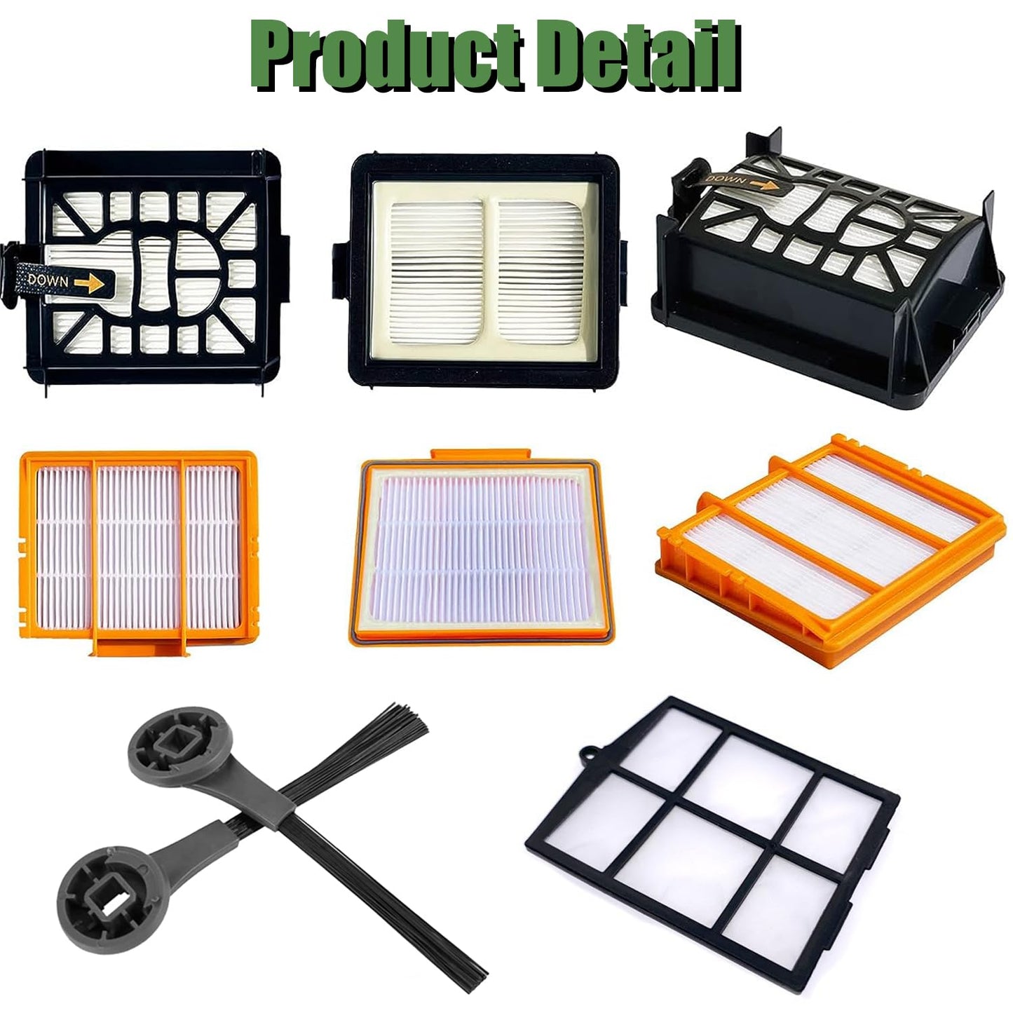 Replacement Accessories for Shark AI AV2501S, AV2501AE, AV2511AE, RV2502AE, RV2520AOUS, AV2510AOUS Robotic Vacuum Cleaner Spare Parts Kit With Main Brush Side Brush Filter