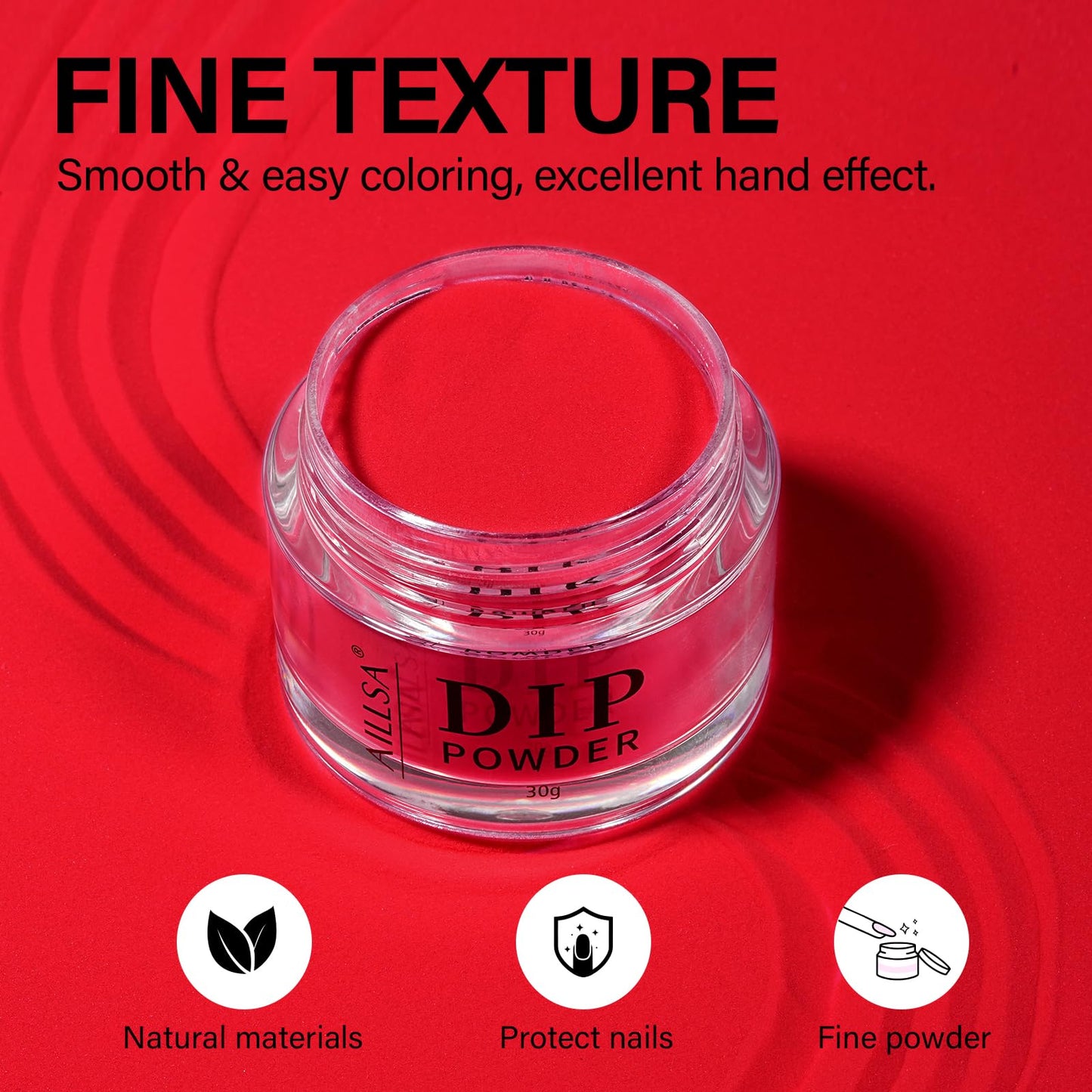 AILLSA Red Dip Powder for Nails Fall Winter Nail Dipping Powder Burgundy Dark Red Dip Colors for Valentine's Day DIY Manicure Salon at Home Easy to Use (1 Oz)
