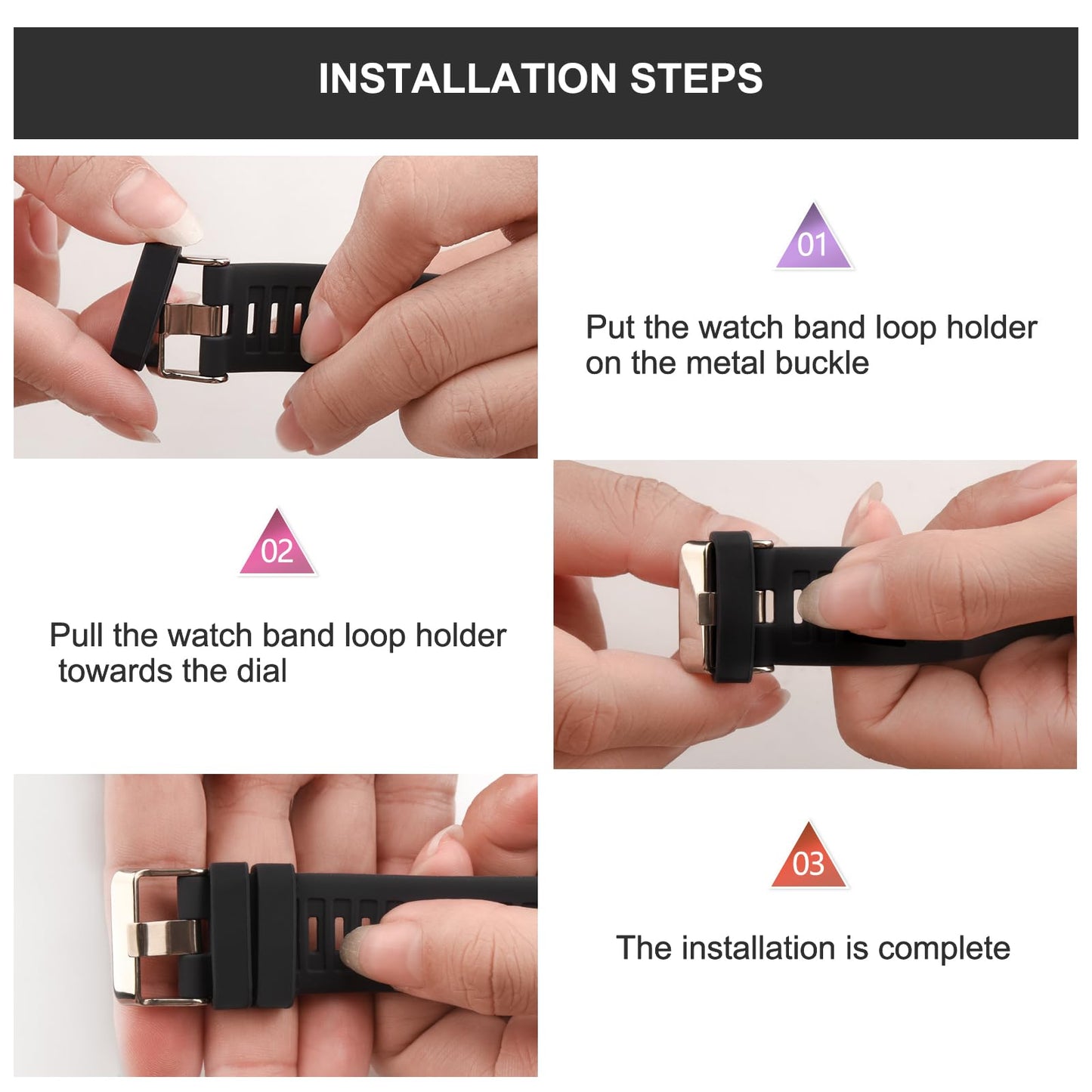 4 Pack Band Keepers for Garmin Vivoactive 5 3/Forerunner 645 245 165 55/Venu Sq/Vivomove/Fenix 7S 6S 5S Watch Bands, Silicone Replacement Watch Band Loop/Holder/Retainer/Fastener Rings