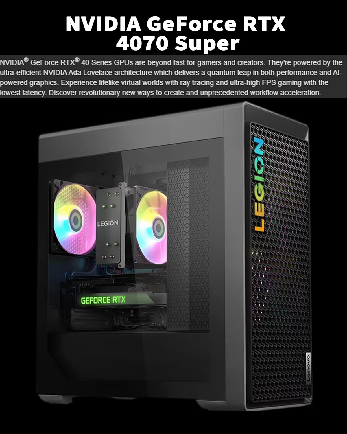 Lenovo Legion Tower T5 Gen 8 Gaming Desktop PC, AMD Ryzen 7 7700 Processor with RTX 4070 Ti Super 16GB GDDR6X, WiFi 6E, BT5.3, KB, Mouse Set, Windows 11 Pro, Office Pro Lifetime (32GB RAM | 2TB SSD)