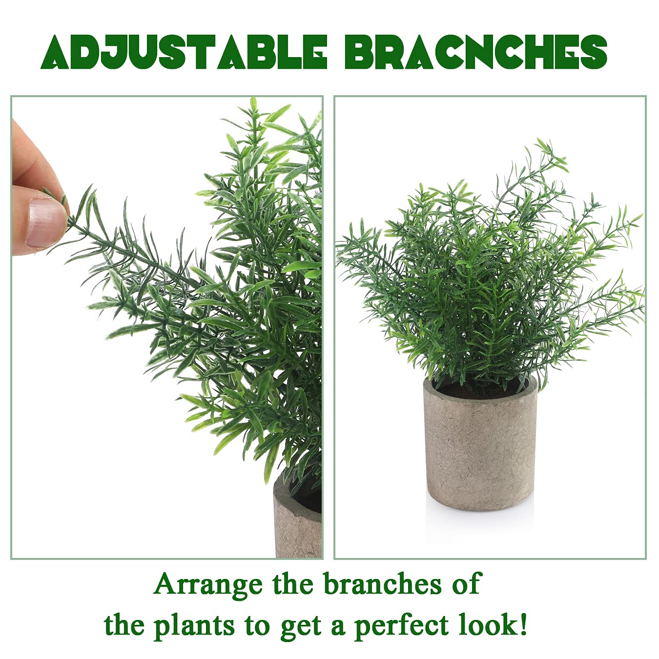 ALAGIRLS 4 Packs Fake Plants Small Artificial Plants Indoor Eucalyptus Rosemary Succulents Plants Potted Faux Plants for Home Indoor Office Bathroom Living Room Decor