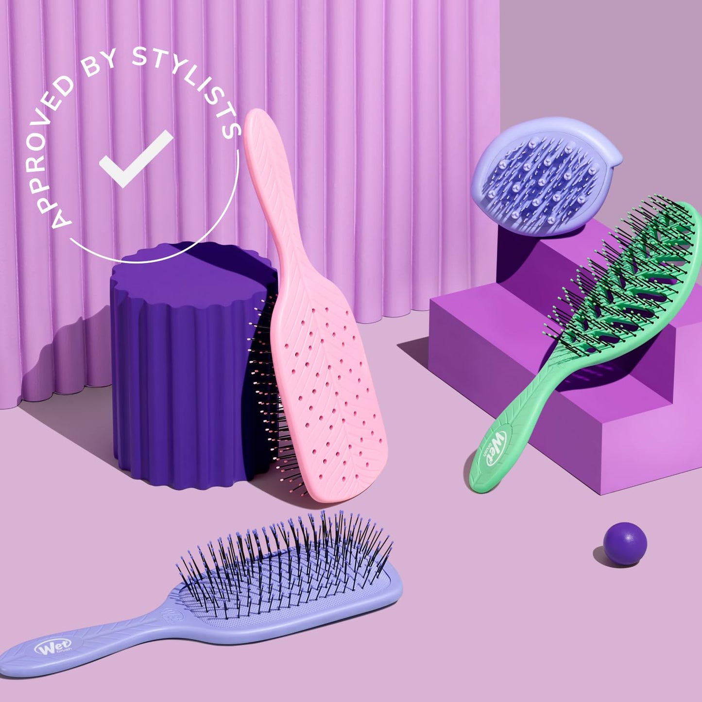 Wet Brush Go Green Palm Detangling Hair Brush Infused with Coconut Oil - Pain-Free Ultra-Soft Detangler Bristles Glide Through Tangles with Ease - Protects Against Split Ends For Wet & Dry Hair