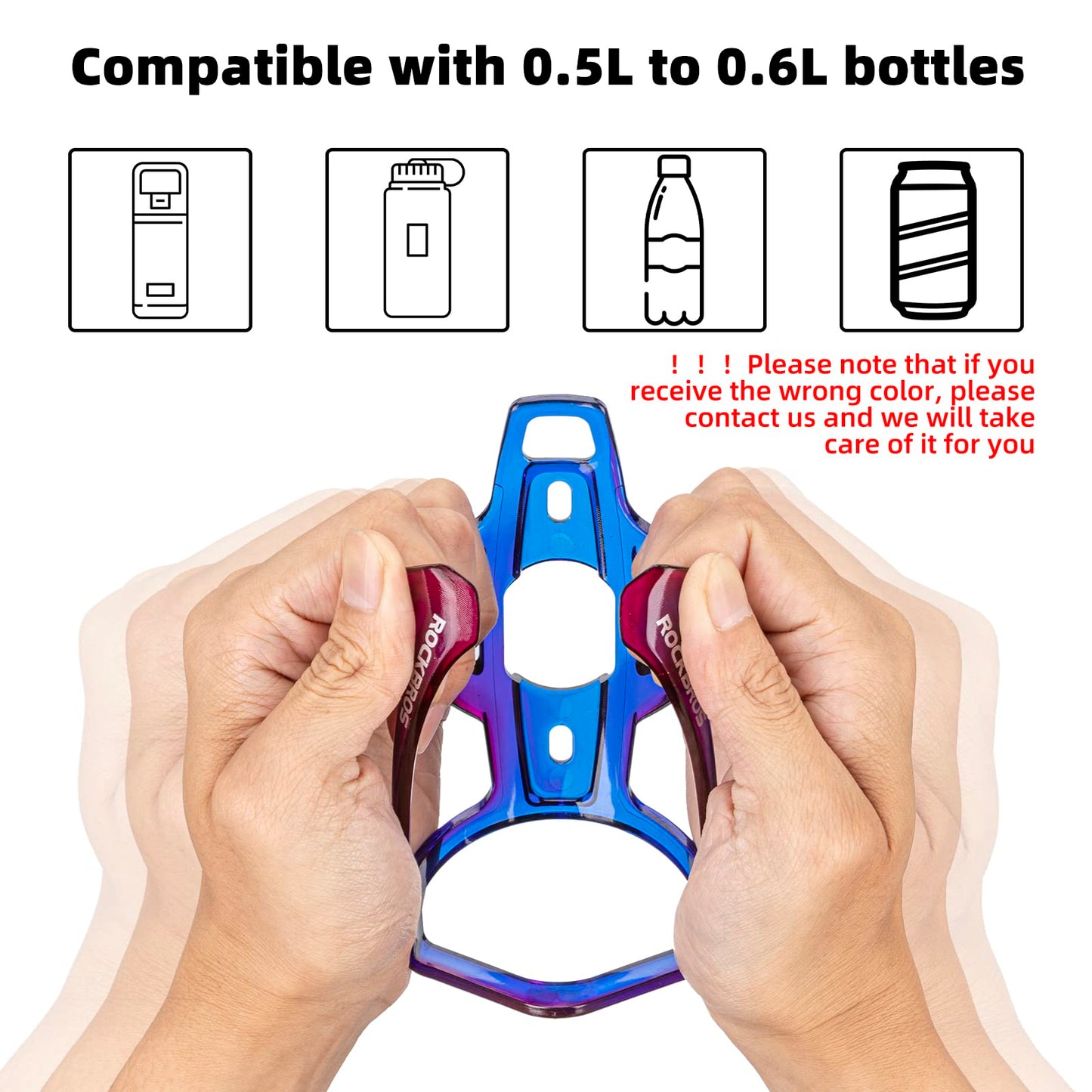 ROCKBROS Bike Water Bottle Holder Ultra-Light Bicycle Bottle Cages with Screws Tool, Universal Bike Cup Holder Rack for Road MTB Bikes…