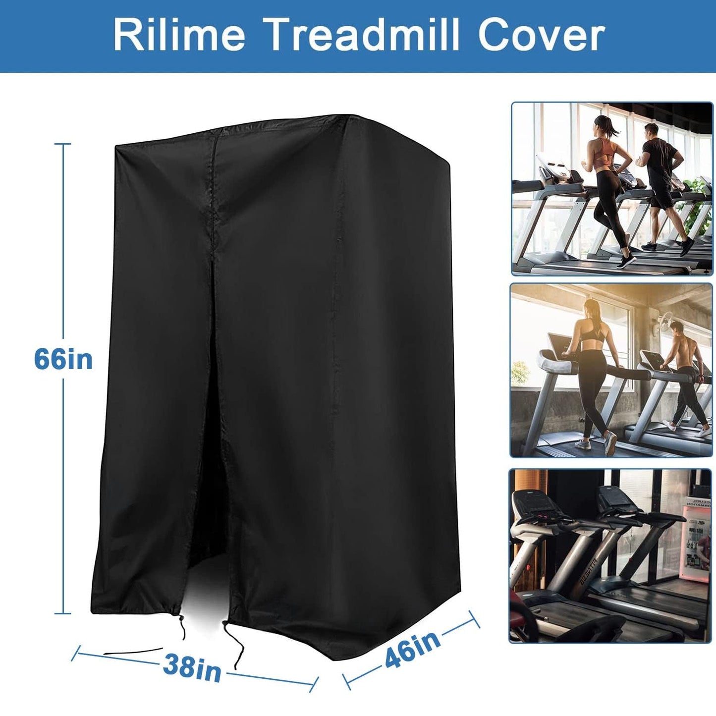 Rilime Treadmill Cover,Waterproof Covers for Home Folding Treadmills,Dustproof Covers for 300lbs Treadmill with Incline,32" L X 30" W X 55" H