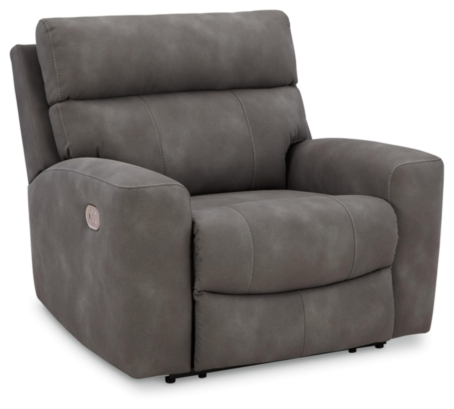 Signature Design by Ashley Next-Gen DuraPella Contemporary Faux Leather Wall Hugger Power Recliner with Adjustable Headrest and USB Ports, Dark Brown