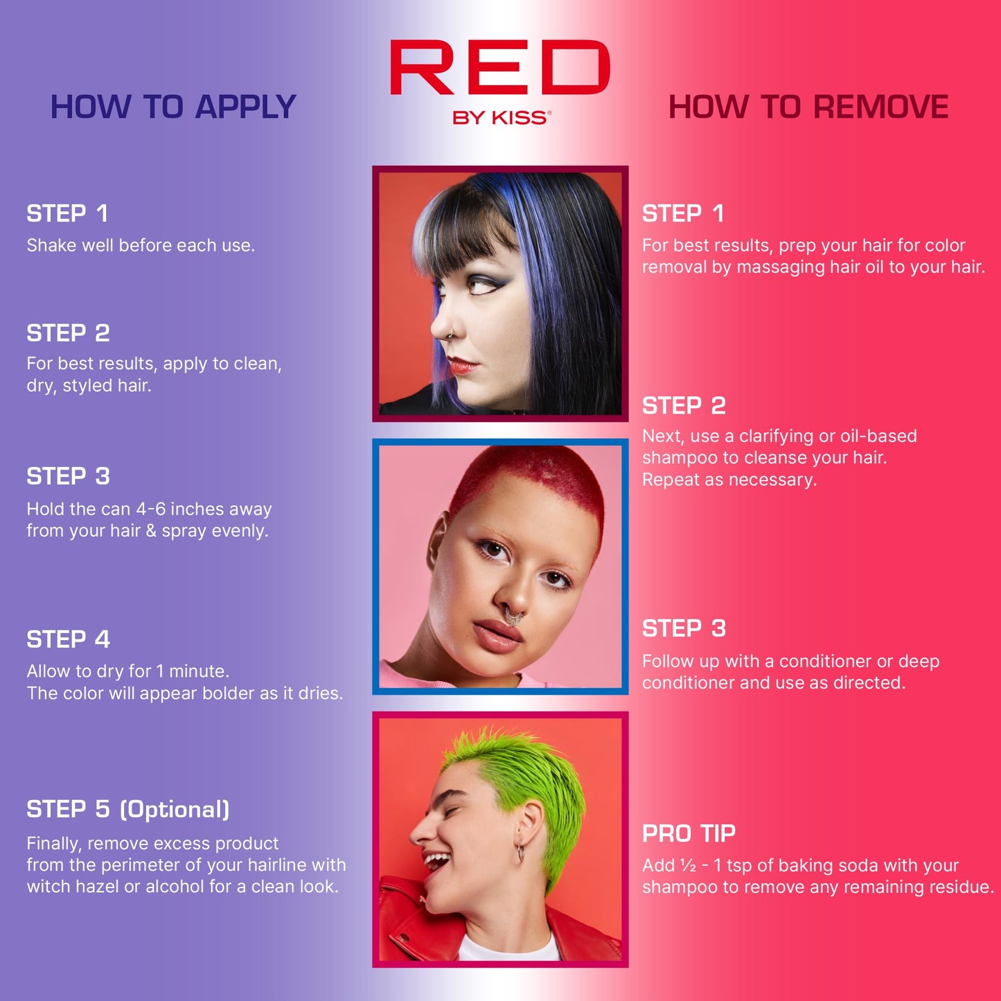Red by Kiss Tintation Temporary Hair Color Spray 2.82oz, Quick-Dry & Smudge-Proof, Vivid Color Washable Hair Dye, Styling Spray Cosplay Halloween Birthday Party Festival (Neon Green)