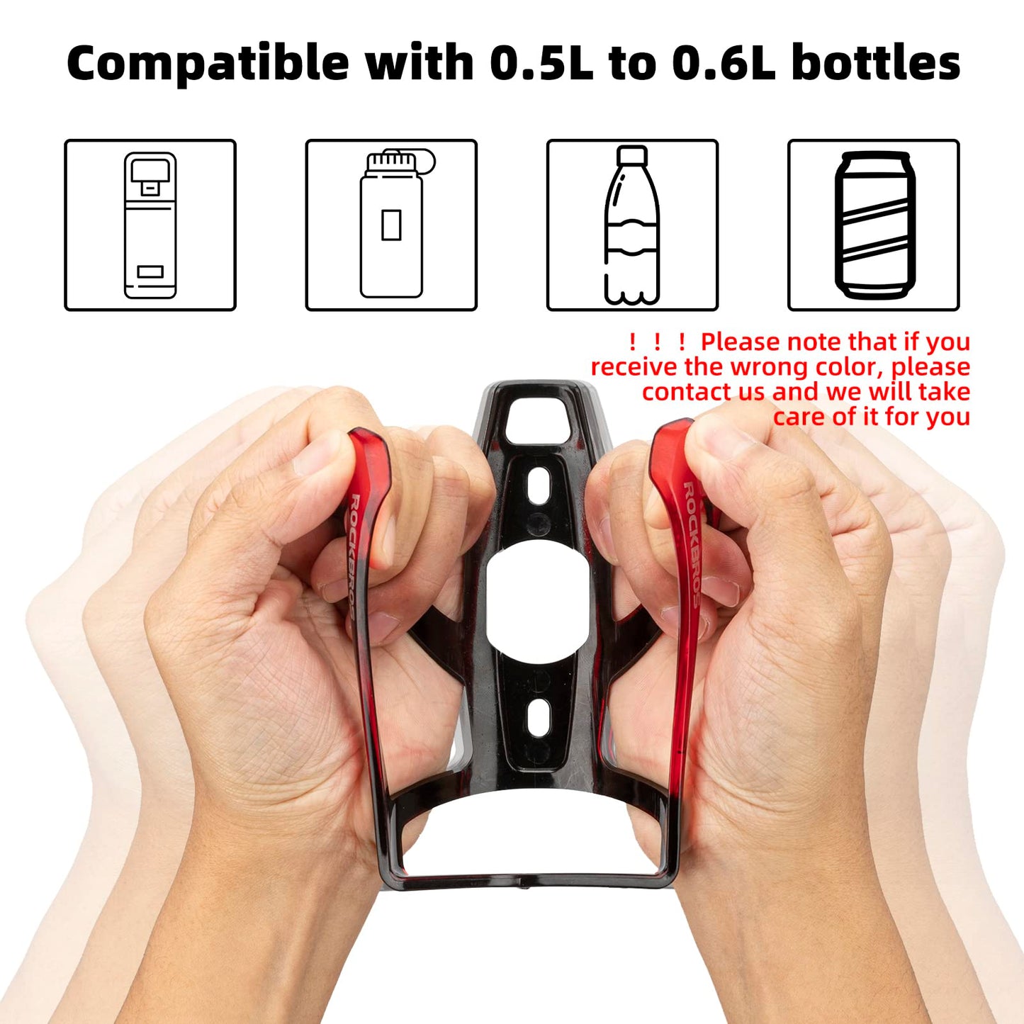 ROCKBROS Bike Water Bottle Holder Ultra-Light Bicycle Bottle Cages with Screws Tool, Universal Bike Cup Holder Rack for Road MTB Bikes