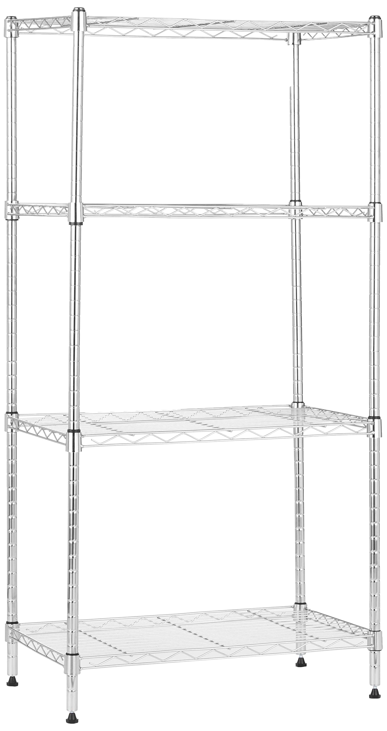 Amazon Basics 4-Shelf Adjustable, Storage Shelving Unit, (200 Pound Loading Capacity per Shelf), Steel Organizer Wire Rack, 13.4"D x 23.2"W x 48"H, Chrome