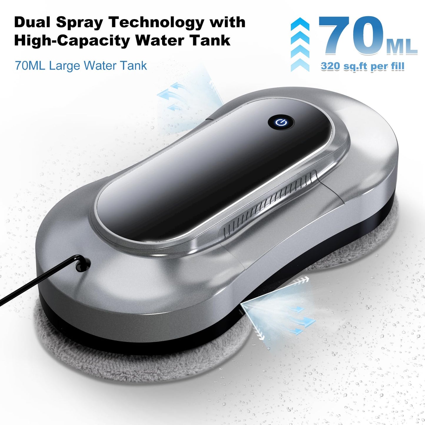 eTRY Smart Robot Window Cleaner, Auto Water Spray & AI Path Planning,Edge Detection & Remote Control, Window Cleaning Robot for Highrise Windows Glass Doors Inside & Outside