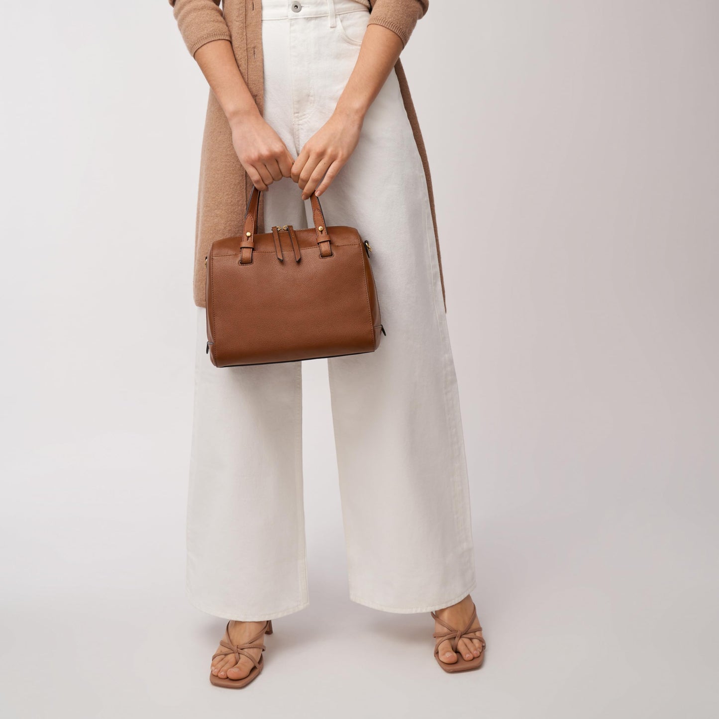 Fossil Women's Rachel Leather Satchel Purse Handbag, Brown (Model: ZB7256200)