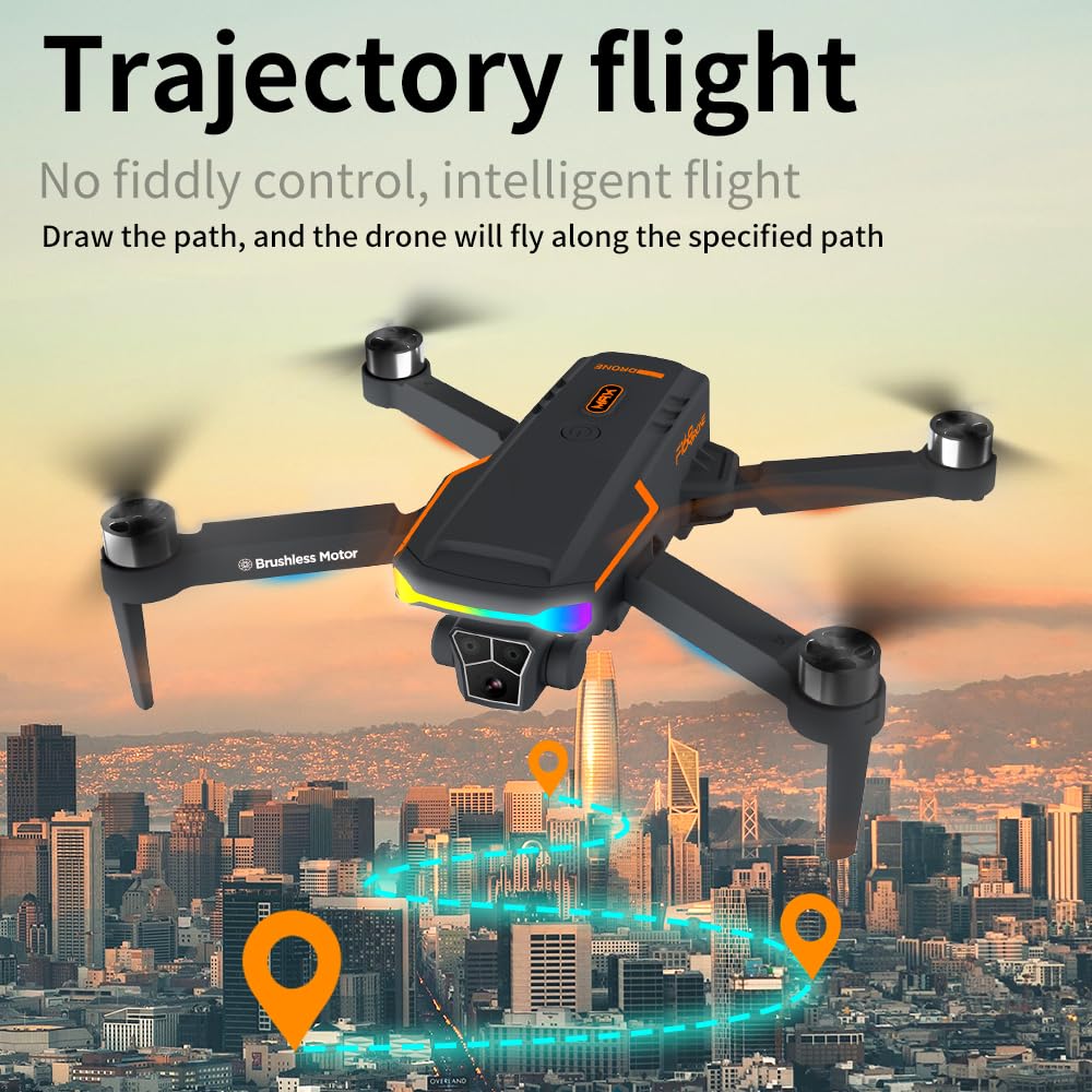 AMHYEWO 8K HD Triple Lens Drone with Carbon Fiber Frame, 50 Min Flight, 360° Obstacle Avoidance & Brushless Motors | Optical Flow Hover, Headless Mode for Adults