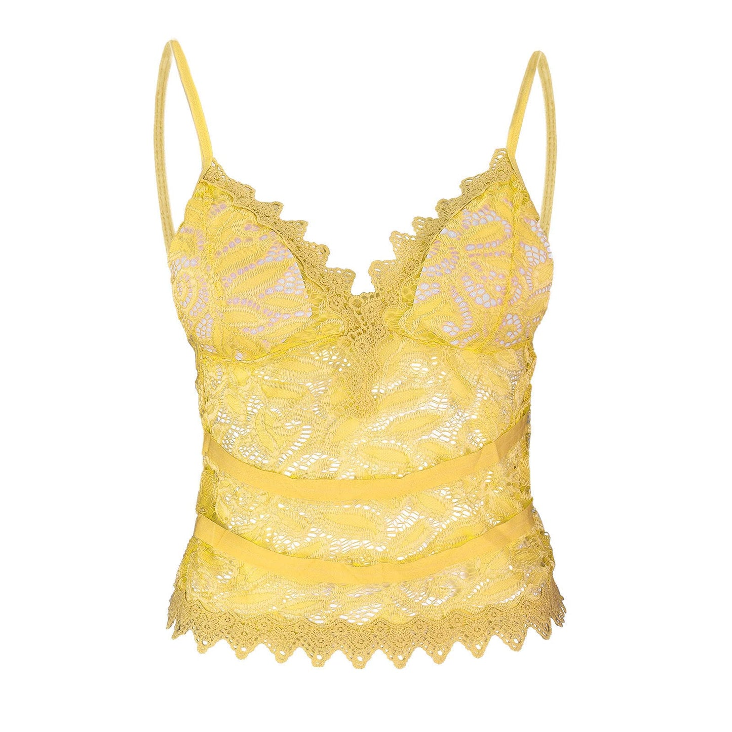 Aniywn Sexy Women Underwear Solid Color Lace Patchwork Vest Crop Wire Free Bra Tank Tops Blouse…