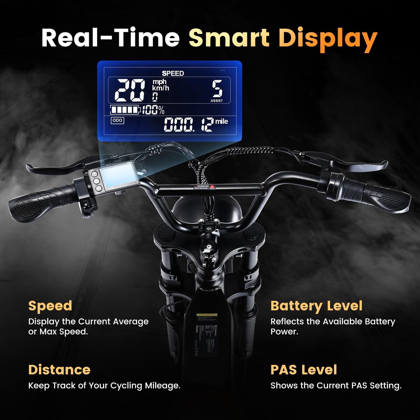 CYCROWN Electric Bike for Adults,Peak 1000W/1500W Motor,20/28MPH 55-150Mile ebikes for Adults with 10.4AH/13AH/26AH Battery,20" Fat Tire Electric Dirt Bike Commuting Off Road Ebike, UL2849