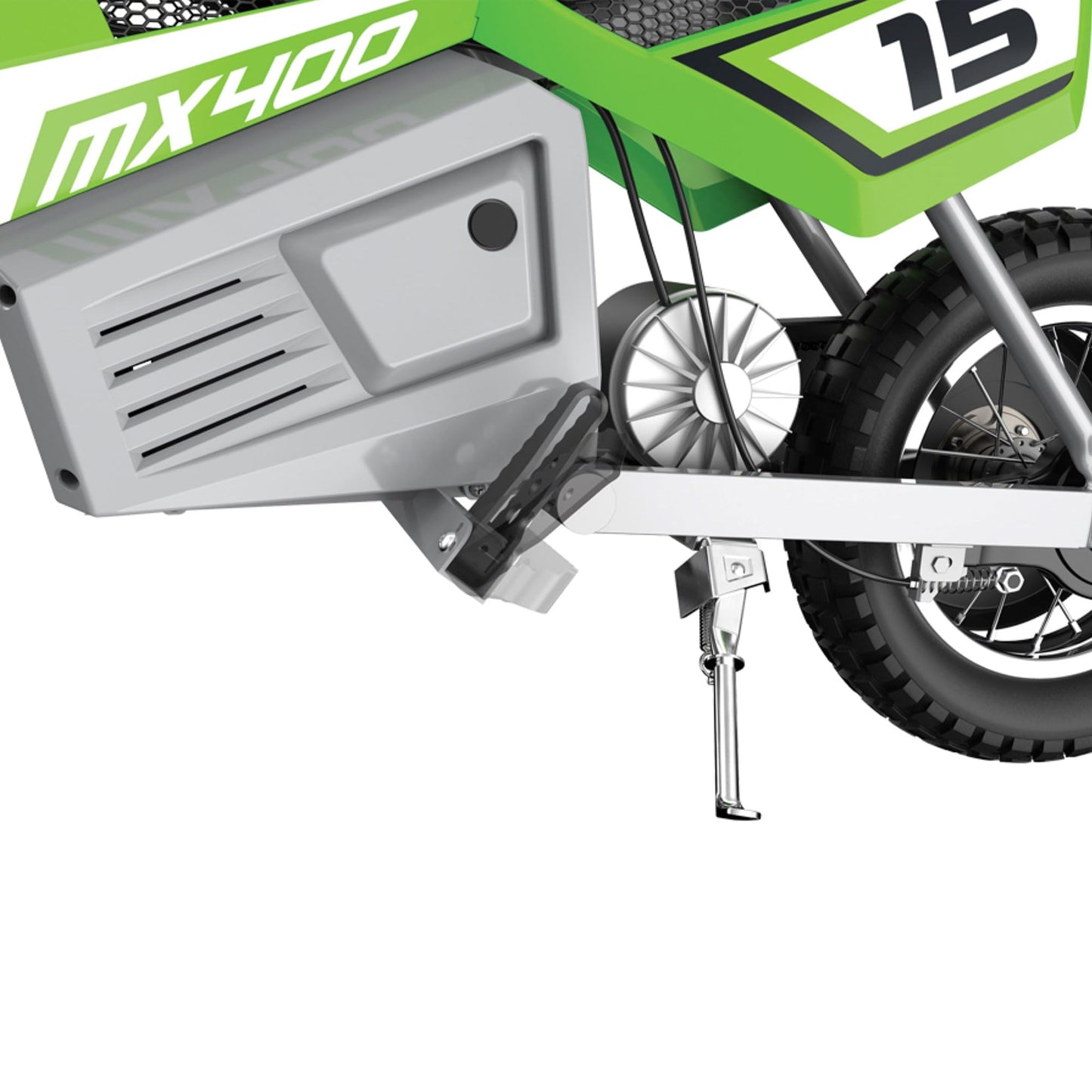 Razor MX400 Dirt Rocket – 14 MPH (22 KMH) Off-Road Electric Dirt Bike, High-Torque Motor, 30 Min Ride Time, Adjustable Handlebars, Ages 13+, Green