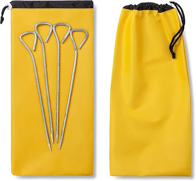 Bag Camping Tent Stakes Heavy Duty Yellow Nylon Sack Waterproof Pocket Ditty Camp Accesorries Storage Peg Bag