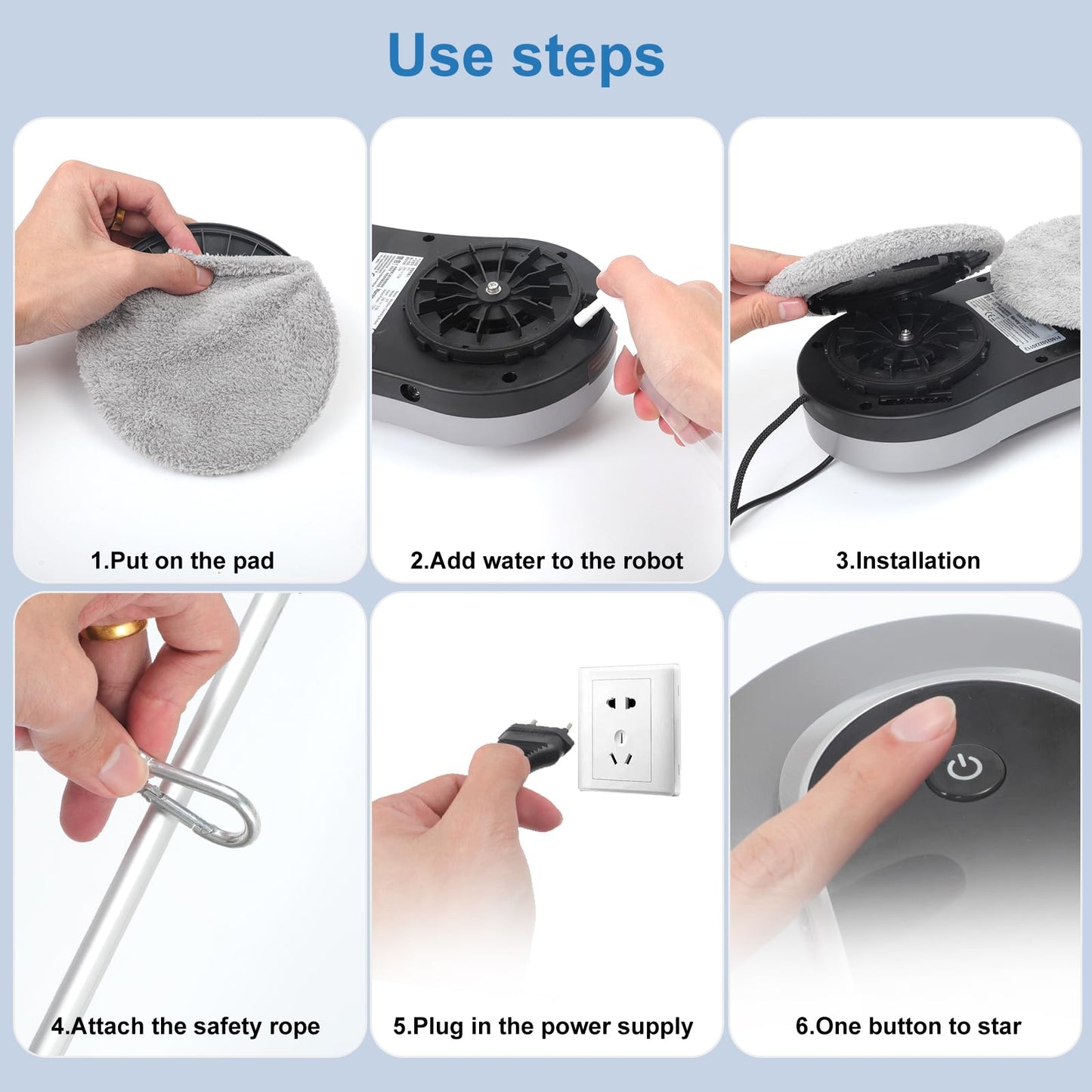 eTRY Smart Robot Window Cleaner, Auto Water Spray & AI Path Planning,Edge Detection & Remote Control, Window Cleaning Robot for Highrise Windows Glass Doors Inside & Outside