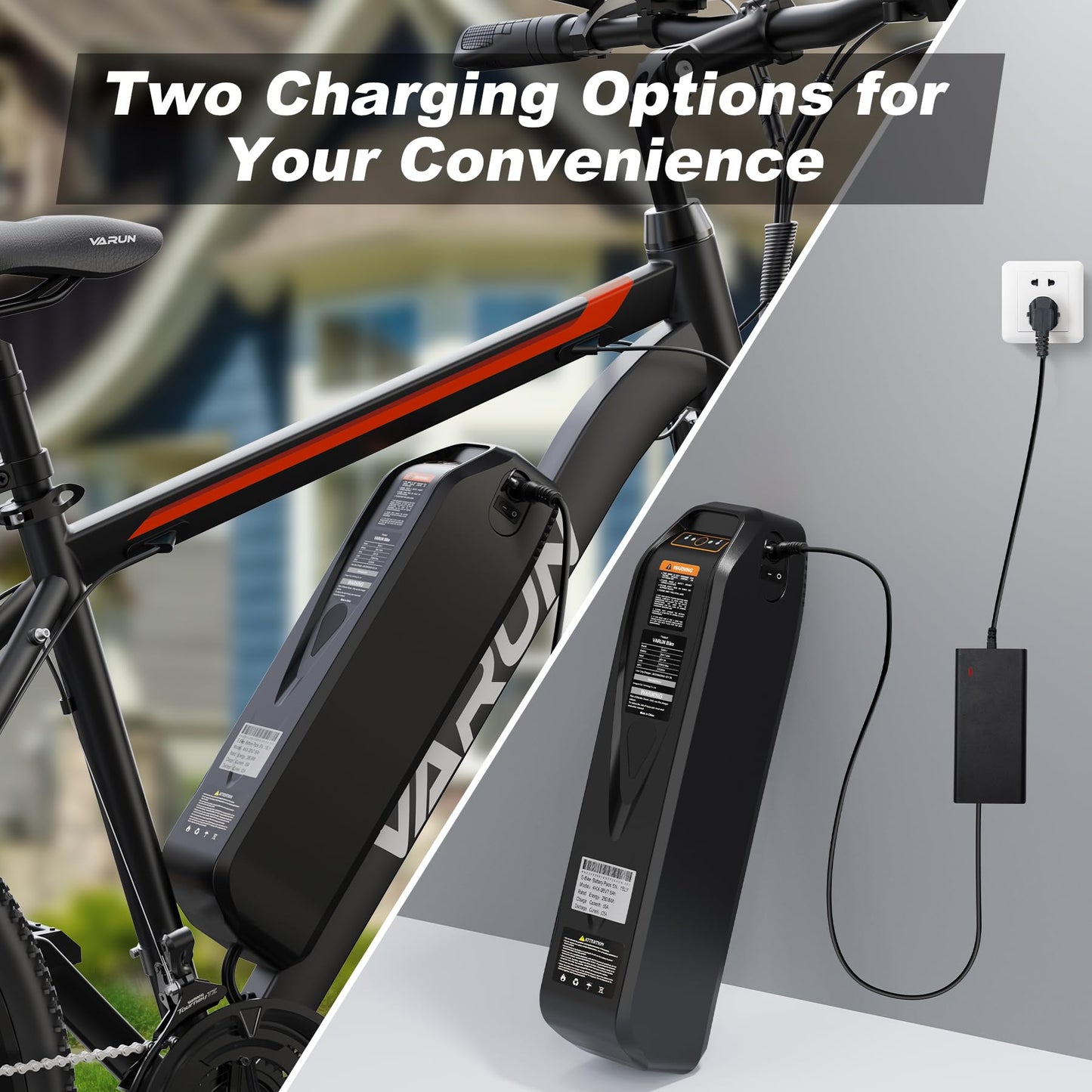 VARUN Electric Bike for Adults 500W (Peak 750W) Electric Mountain Bike, 45 Miles 20 MPH E Bike with 48V Removable Battery, 26" Tires and Front Fork Suspension