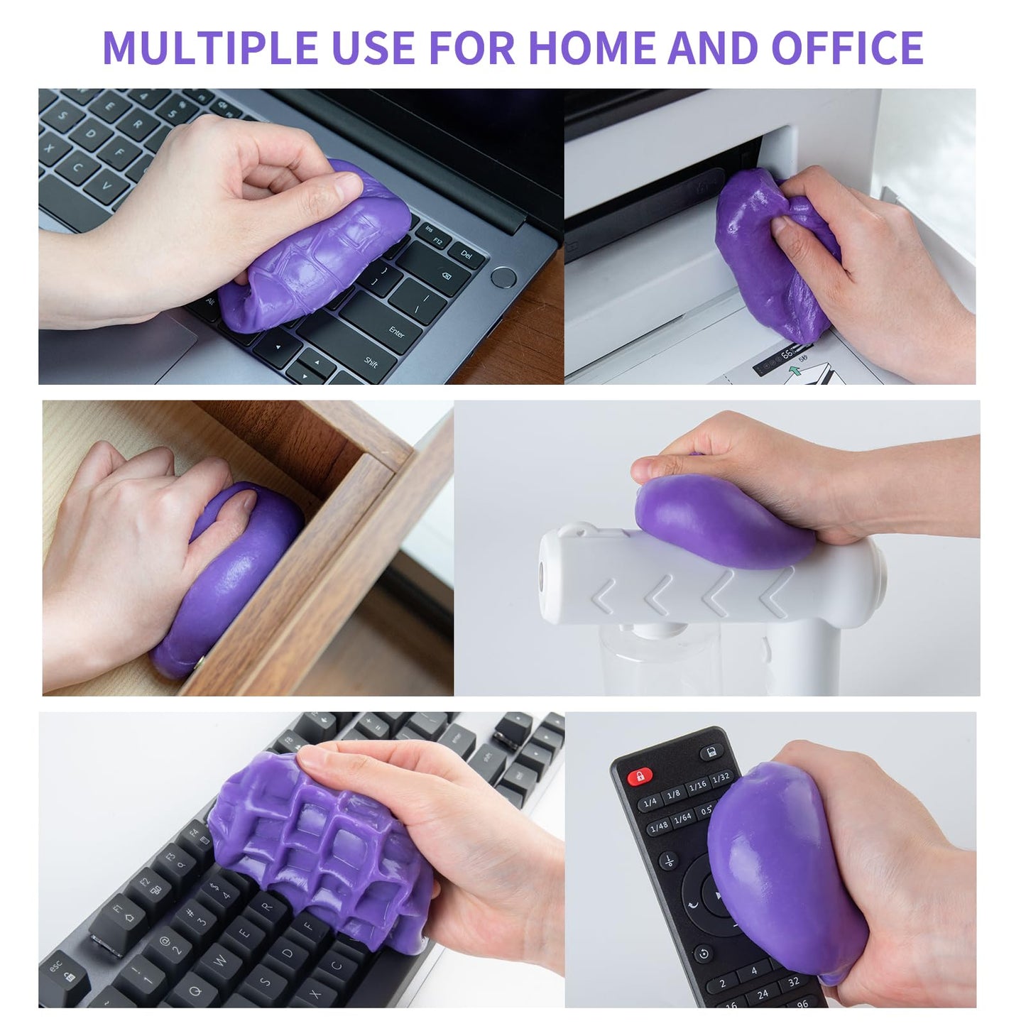 ALIOBC Car Cleaning Gel, Keyboard Cleaner Cleaning Putty for Car Interior Car Slime Cleaner Dust Cleaning Gel Car Putty for Cleaning Car Gel Cleaner Purple NT.WT.: 5.6 oz (160 g)