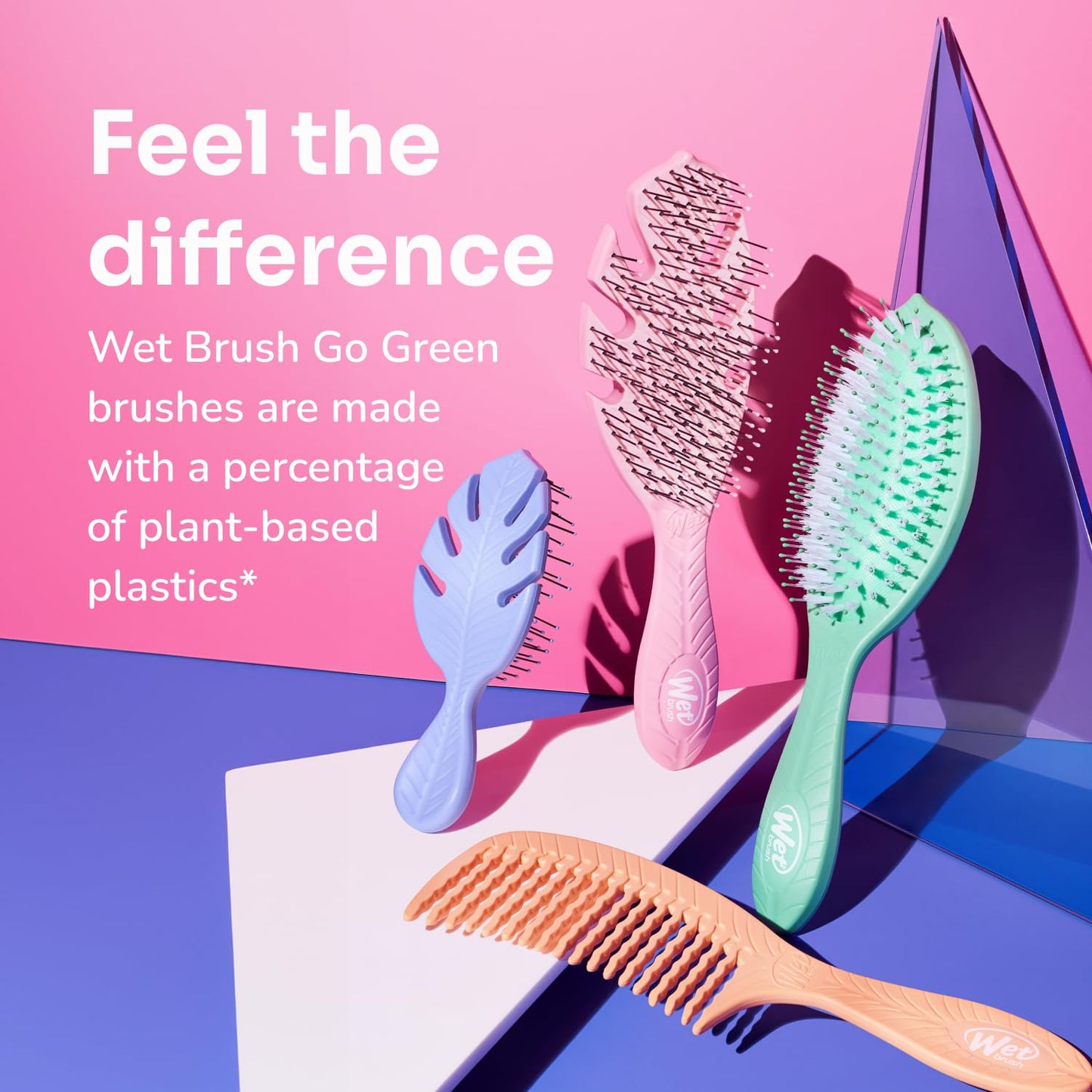 Wet Brush Go Green Palm Detangling Hair Brush Infused with Coconut Oil - Pain-Free Ultra-Soft Detangler Bristles Glide Through Tangles with Ease - Protects Against Split Ends For Wet & Dry Hair
