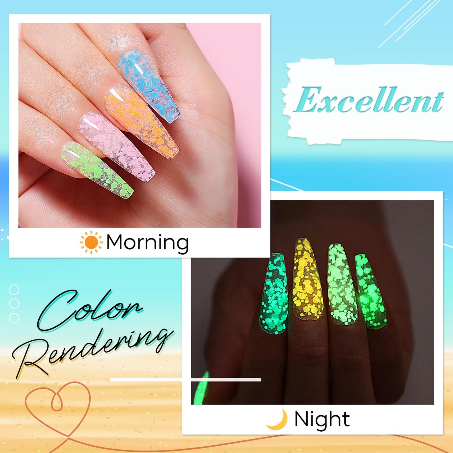 AIMEILI Poly Nail Extension Gel Glow in the Dark Builder Gel Hema Free Enhancement Art Design DIY Salon At Home Gift for Women - 022