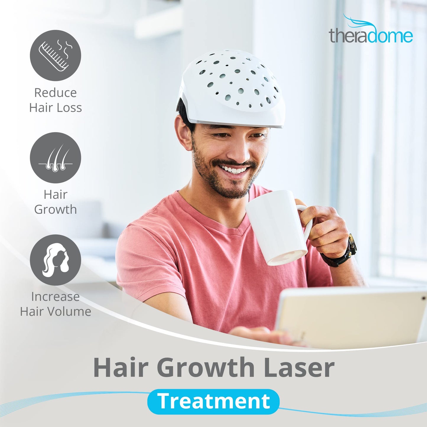 Theradome EVO Laser Hair Growth Helmet LH40 – 100% Laser, No Ineffective LEDs – FDA-Cleared Red Light Therapy for Hair Regrowth 4x Week – Made in the USA
