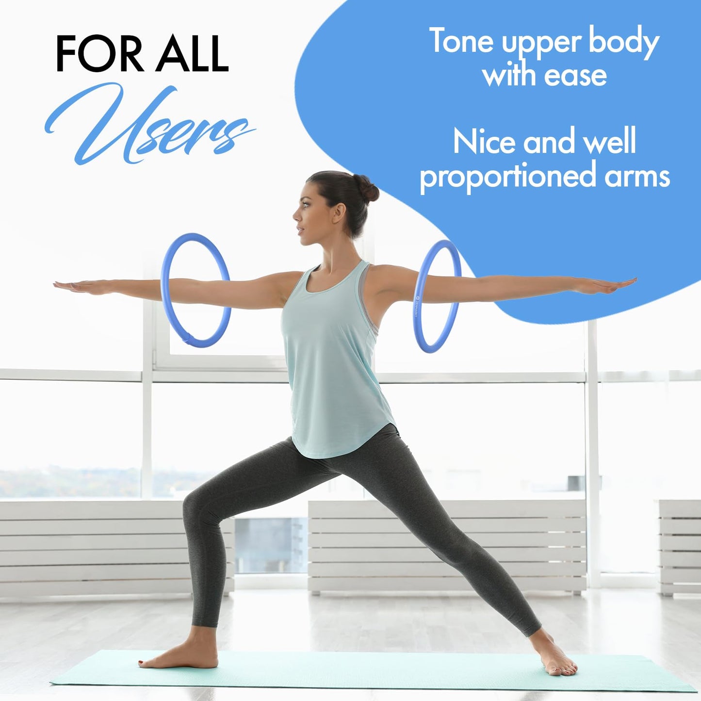 Arm Hoop - Mini Hula Hoop for Adults - Strengthen Arms and Shoulders - Weighted Hula Hoop for Fun Upper Body Exercise - Lightweight and Portable Fitness Equipment for Effective Workouts (Blue)