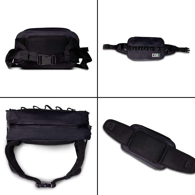 Waterproof Waist Pack 2.5L | Waterproof Belt Bag with Wide, Comfortable Waist Strap, Floating Waterproof Fanny Pack for Travel, Fly Fishing, Beach, Swimming, Paddleboarding, Kayaking (Black)