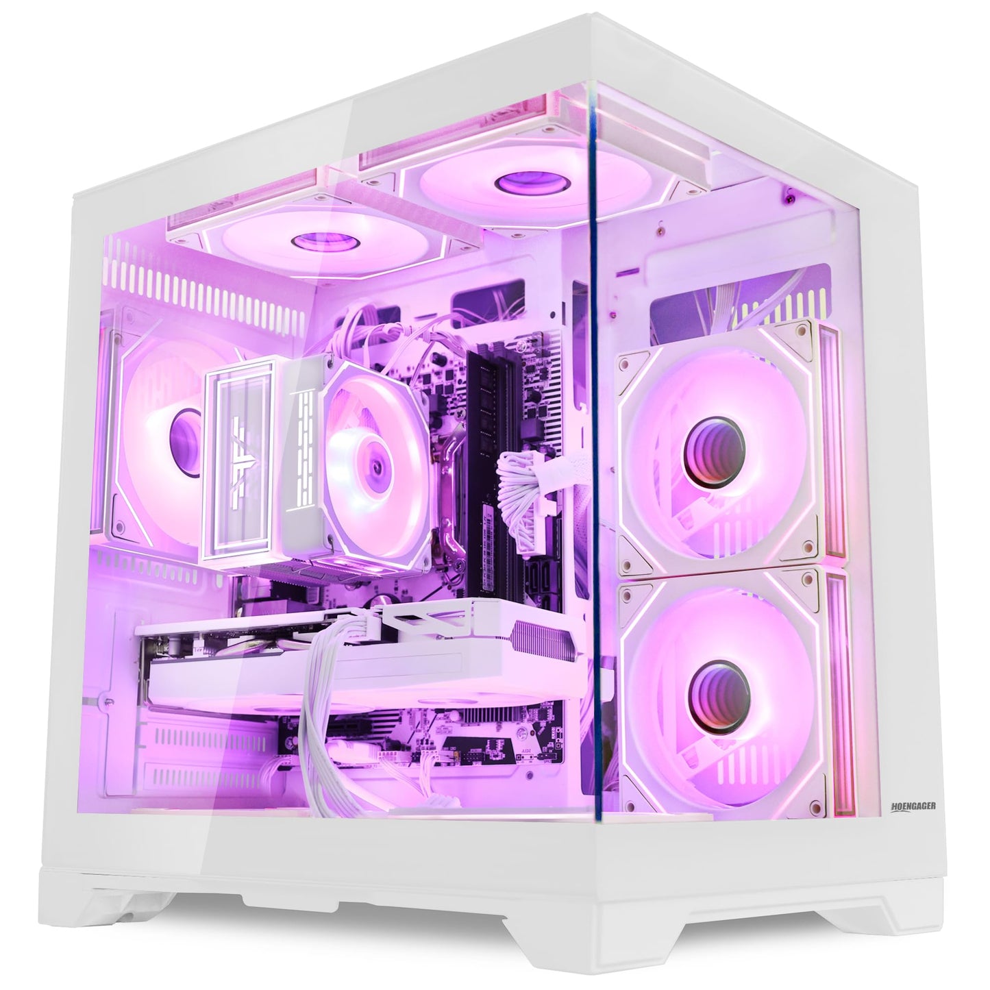HOENGAGER Gaming PC Desktop Intel Core i5-13400F 2.5-4.4 GHz 10 Core, GeForce RTX 5060 8GB DLSS 4 GDDR7, 32GB DDR4 RAM 3200MHz,1TB PCIe SSD, Wi-Fi & Bluetooth,Windows 11 Pro, Tower RGB Computer-White
