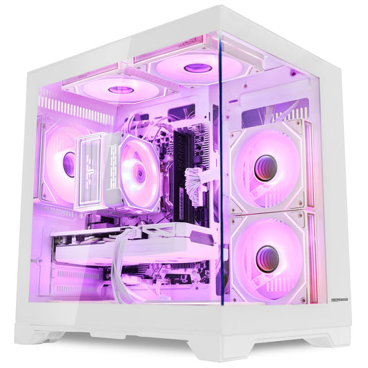 HOENGAGER Gaming PC Desktop Intel Core i5-13400F 2.5-4.4 GHz 10 Core, GeForce RTX 5060 8GB DLSS 4 GDDR7, 32GB DDR4 RAM 3200MHz,1TB PCIe SSD, Wi-Fi & Bluetooth,Windows 11 Pro, Tower RGB Computer-White