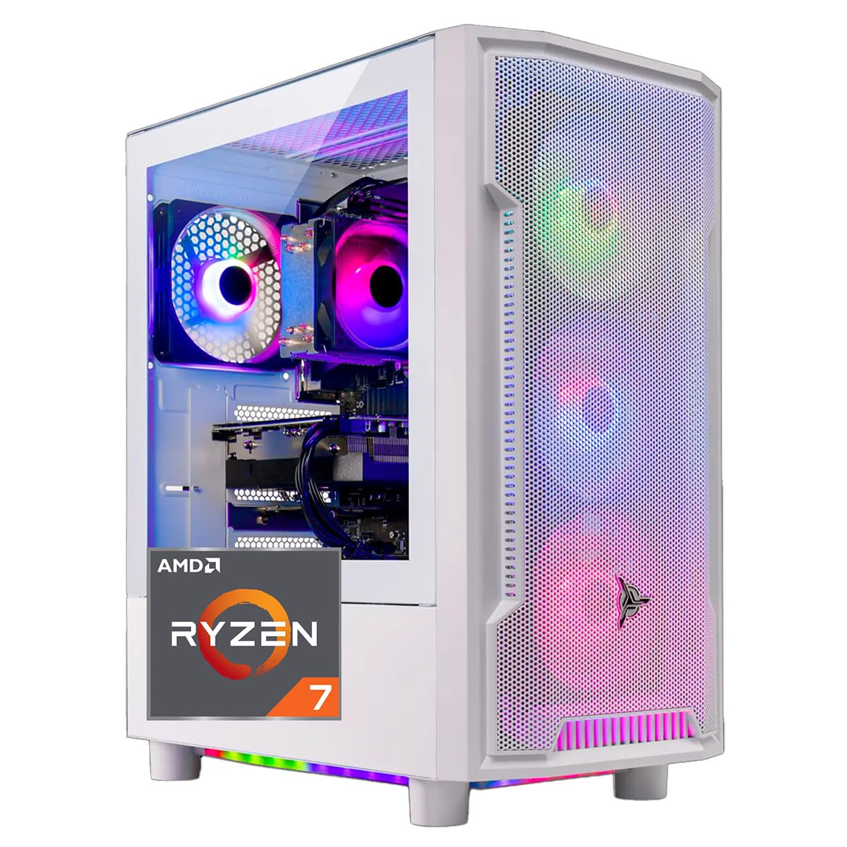 Skytech Gaming Archangel Desktop PC, Ryzen 7 5700 3.7 GHz (4.6GHz), AMD RX 6600 8GB, 1TB NVMe SSD, 16GB DDR4 RAM 3200, 650W Gold PSU, Wi-Fi, Win 11